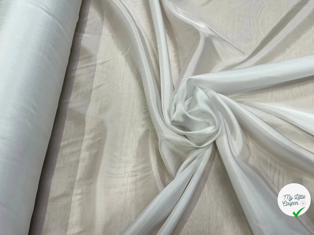 DOUBLURE FINE ET LISSE 62% ACETATE 38% CUPRO BLANC CASSÉ - My Little Coupon