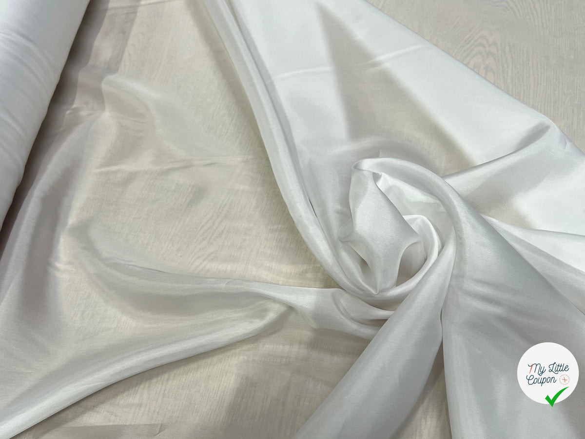 DOUBLURE FINE ET LISSE 62% ACETATE 38% CUPRO BLANC - My Little Coupon