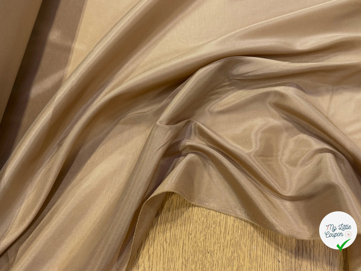DOUBLURE FINE LÉGÈREMENT SATINÉE ET STRETCH BEIGE TAUPE - My Little Coupon