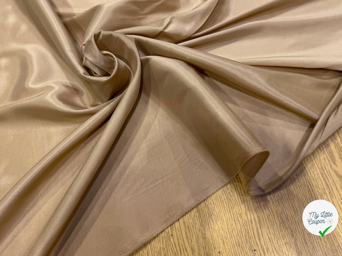 DOUBLURE FINE LÉGÈREMENT SATINÉE ET STRETCH BEIGE TAUPE - My Little Coupon