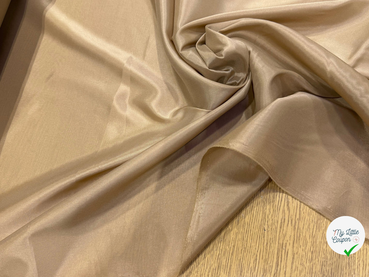 DOUBLURE FINE LÉGÈREMENT SATINÉE ET STRETCH BEIGE TAUPE - My Little Coupon