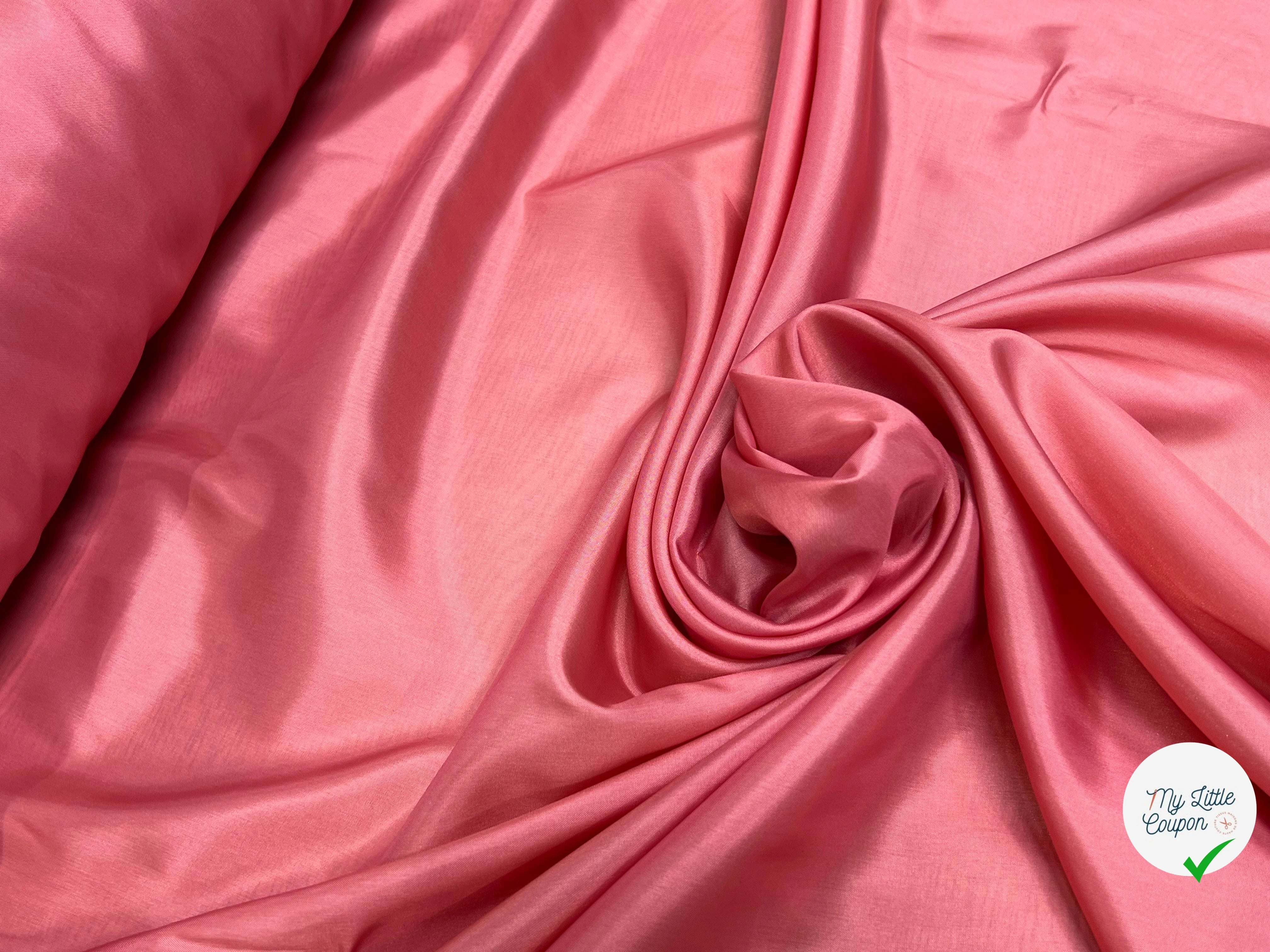DOUBLURE FINE SATINÉE ROSE PÊCHE 62% ACETATE - My Little Coupon