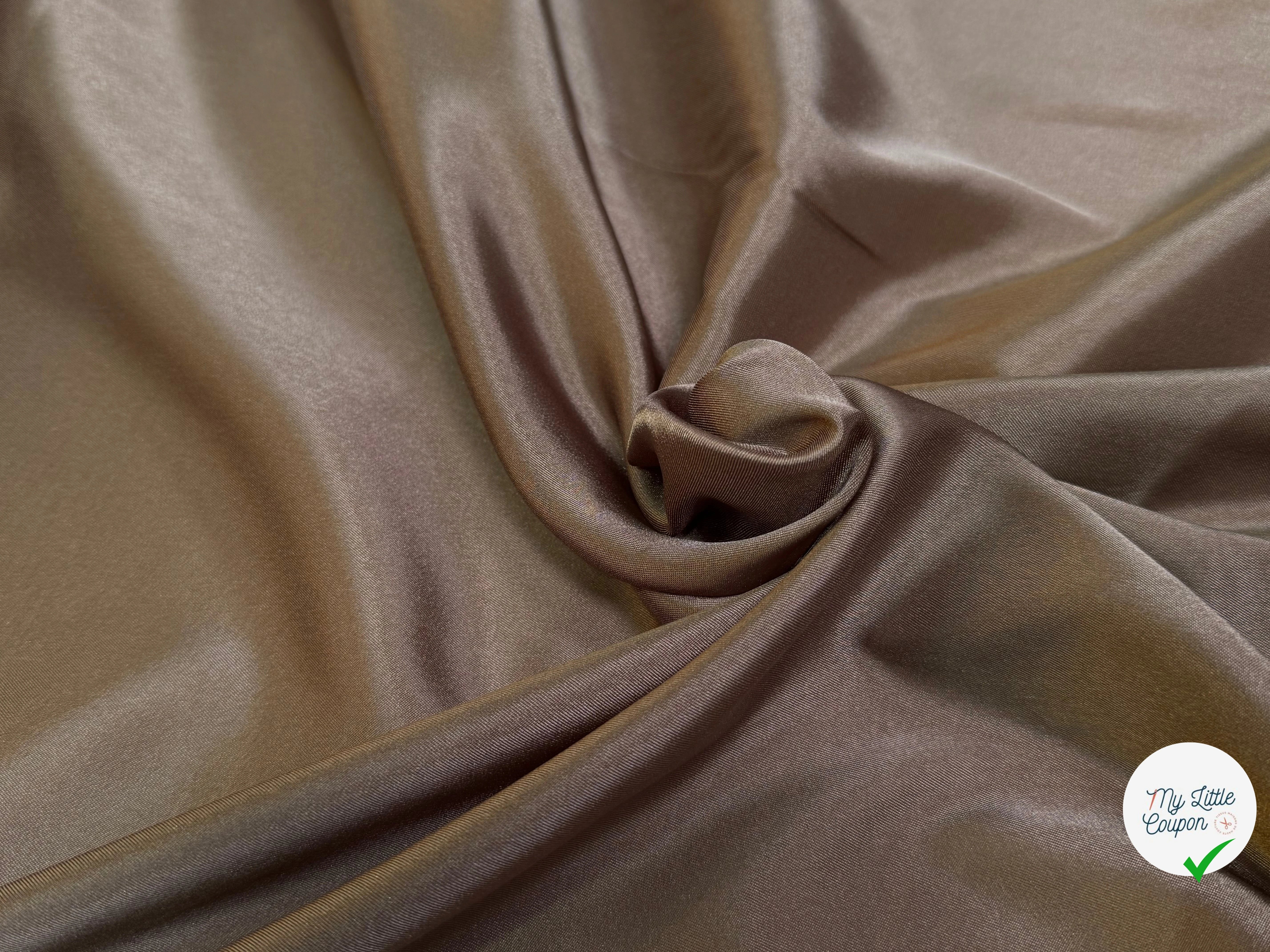 DOUBLURE FLUIDE 68% ACETATE LÉGÈREMENT SATINÉE MARRON CARAMEL - My Little Coupon