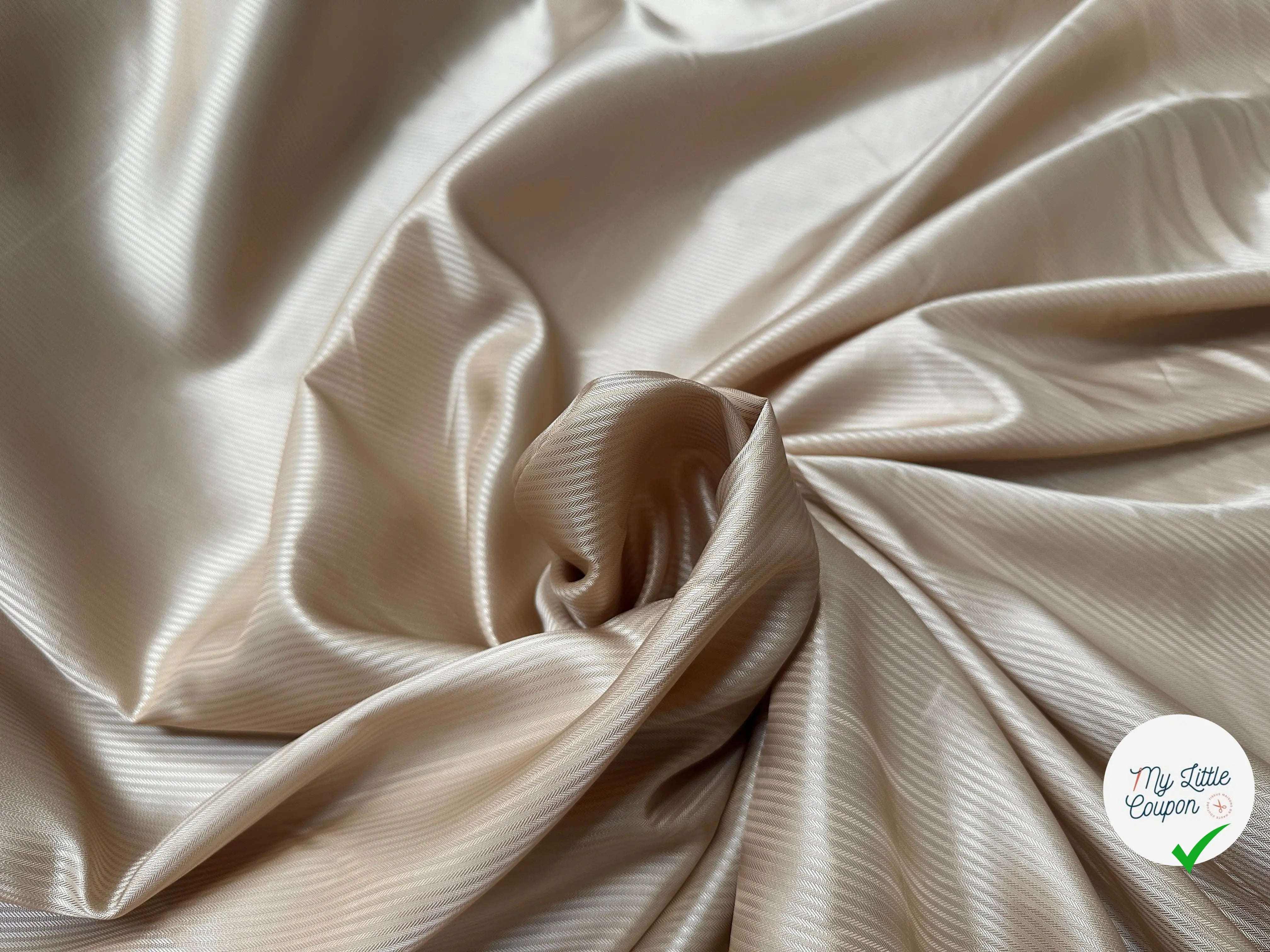 DOUBLURE JACQUARD RAYURES CAFÉ CRÈME - My Little Coupon