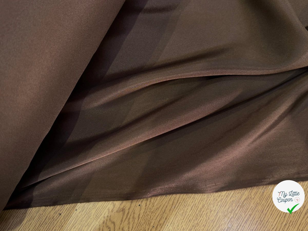 DOUBLURE LÉGÈREMENT SATINÉE ET STRETCH MARRON CHOCOLAT - My Little Coupon