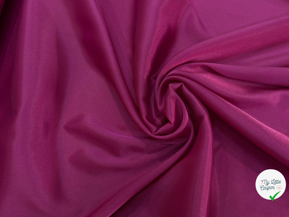 DOUBLURE LÉGÈREMENT SATINÉE ET STRETCH ROSE FONCÉ - My Little Coupon