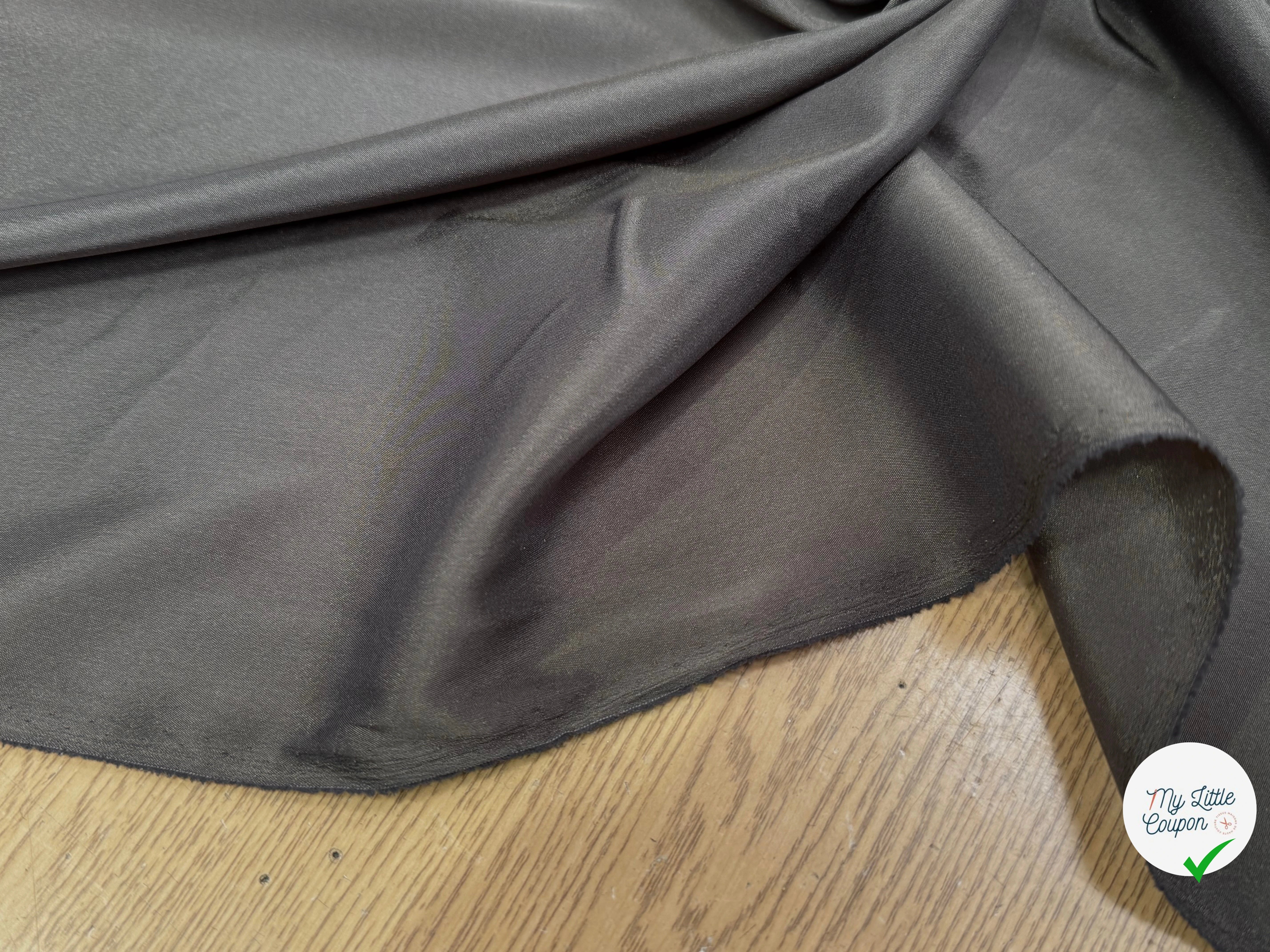 DOUBLURE LÉGÈREMENT SATINÉE GRIS FONCÉ KAKI - My Little Coupon