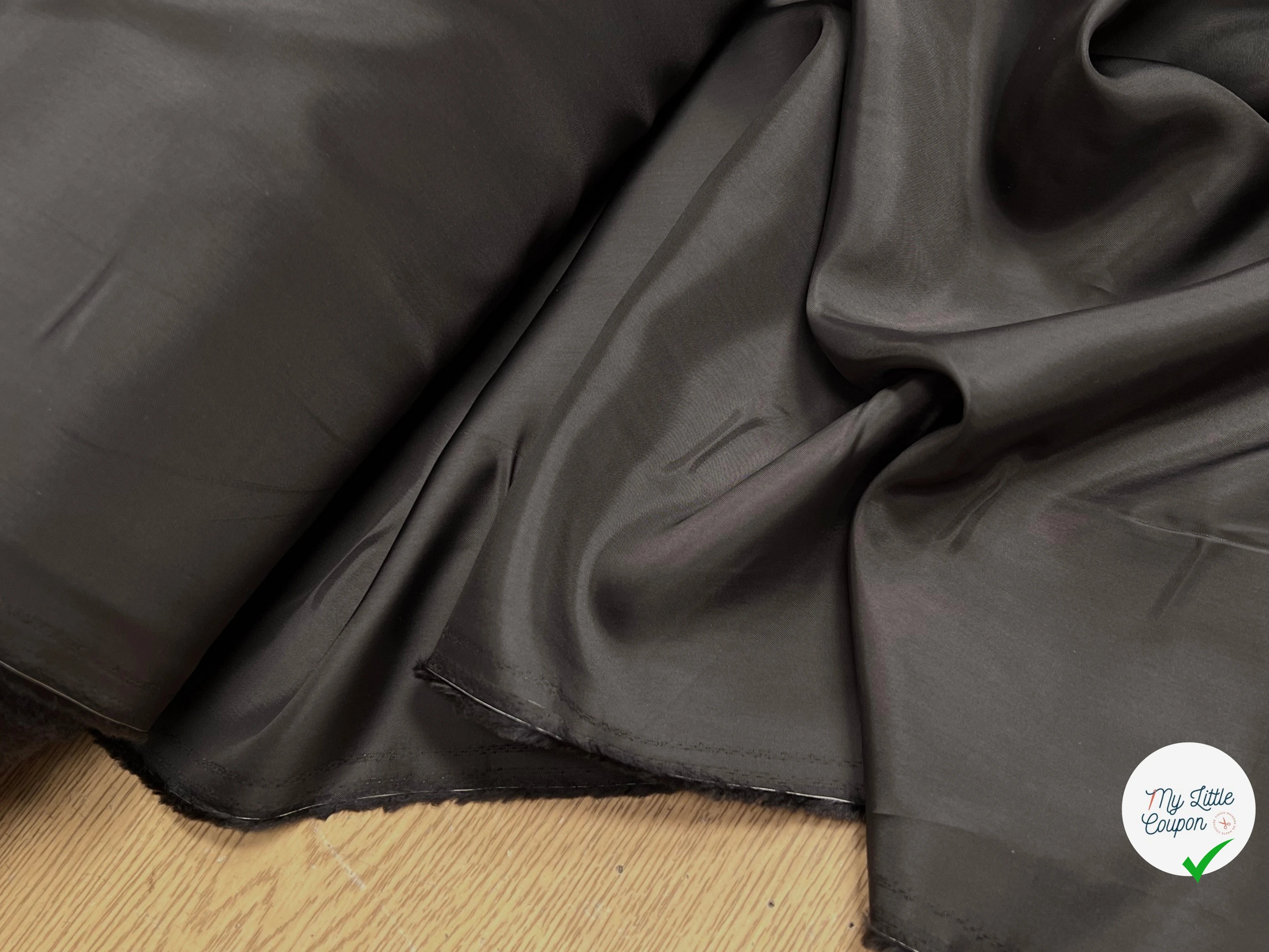DOUBLURE LISSE 100% VISCOSE FINE BLACK COFFEE - My Little Coupon