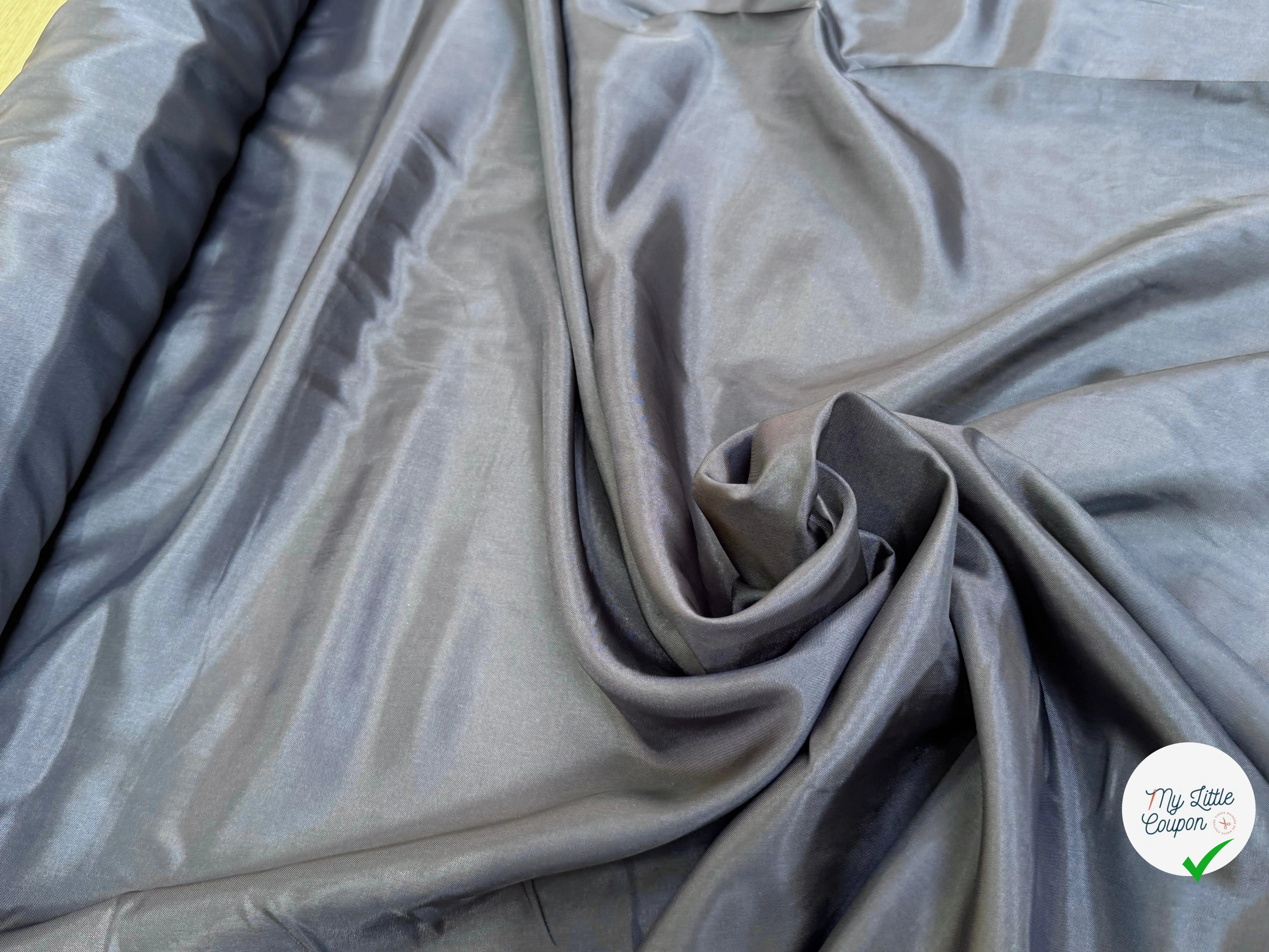 DOUBLURE LISSE 67% ACETATE GRIS GRIS BLEUTÉ - My Little Coupon