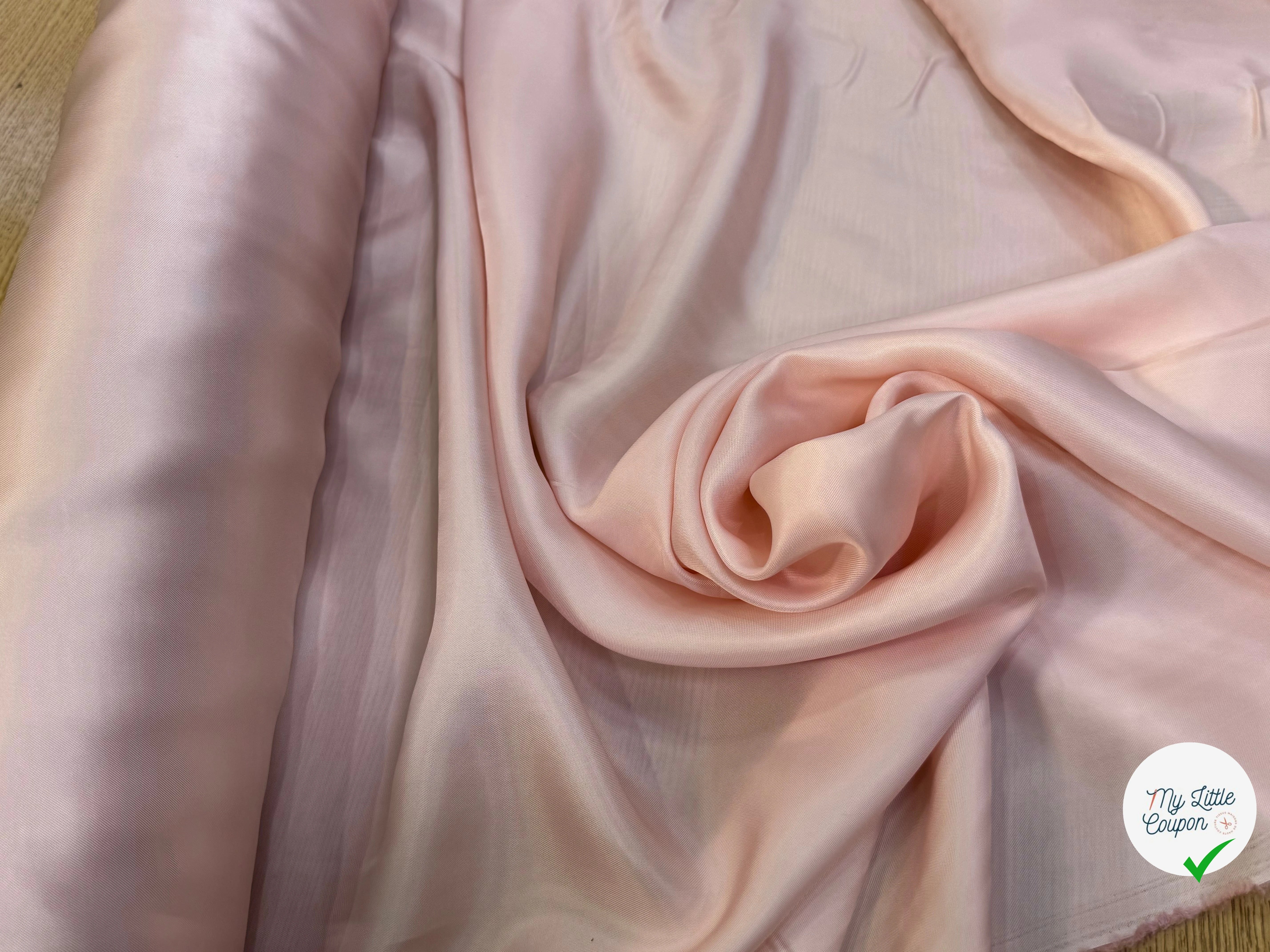 DOUBLURE SATIN 100% VISCOSE ROSE PALE - My Little Coupon