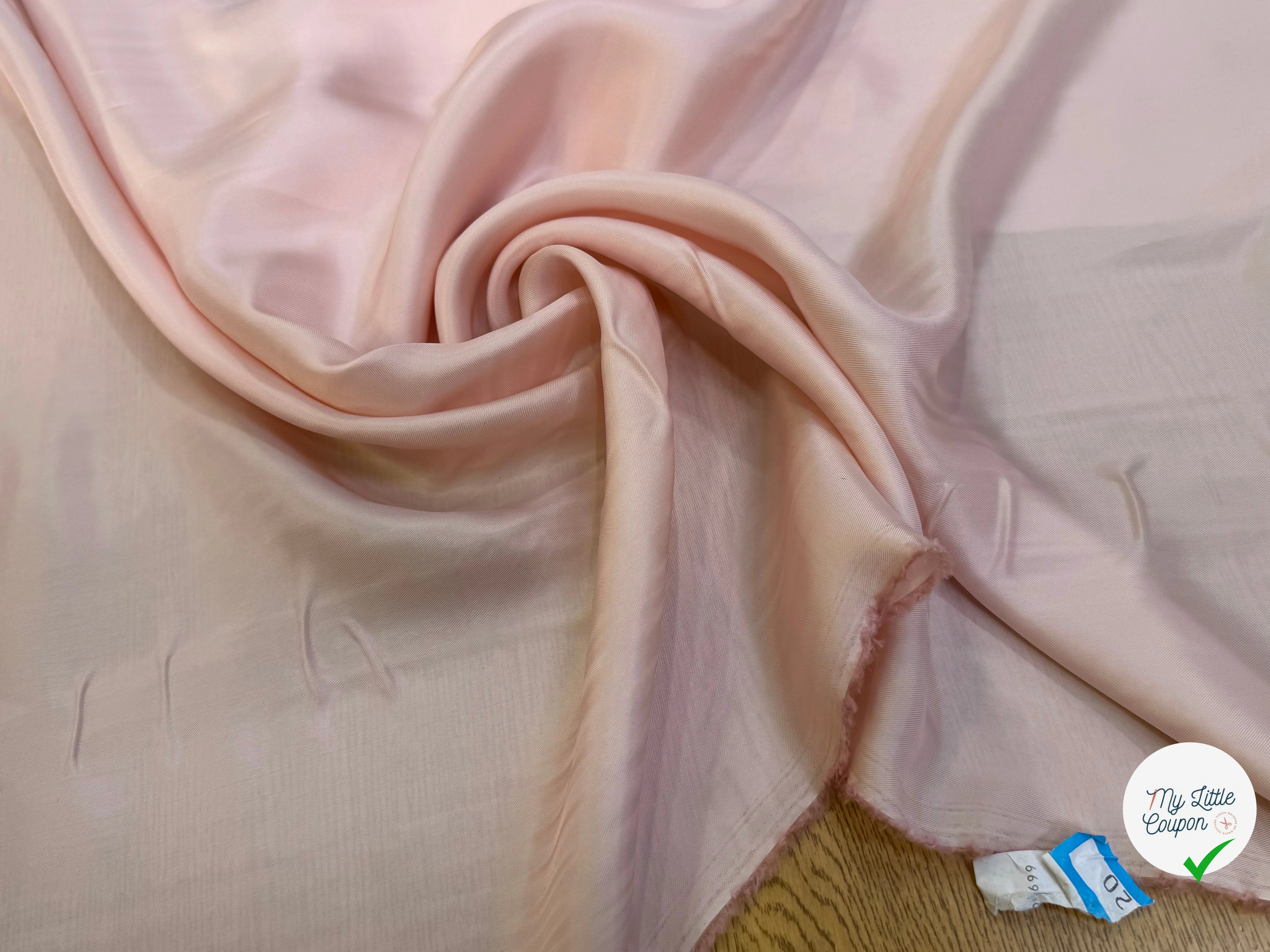 DOUBLURE SATIN 100% VISCOSE ROSE PALE - My Little Coupon