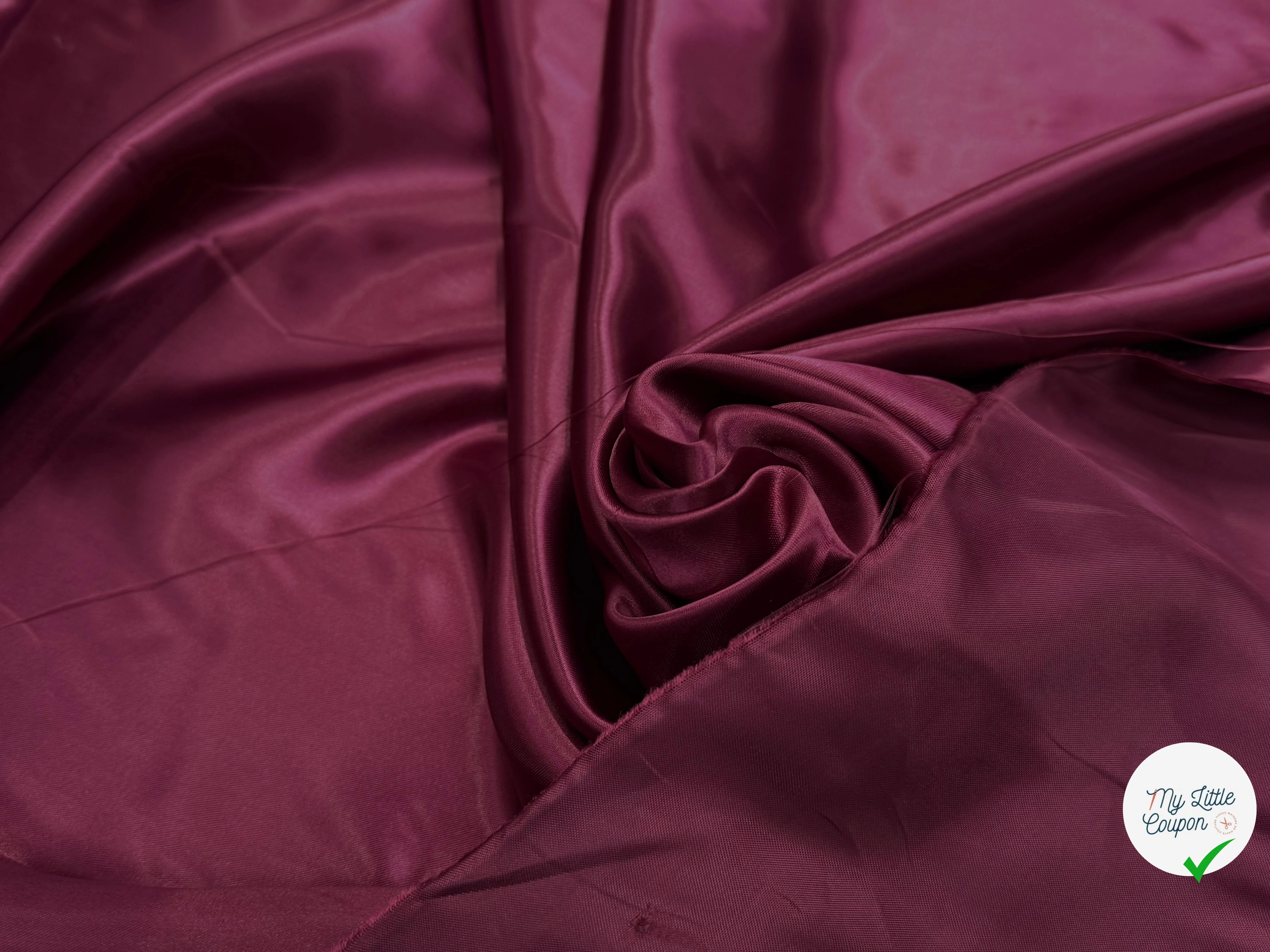 DOUBLURE SATIN POLYVISOCOSE LOURD LEGEREMENT STRIEE BORDEAUX - My Little Coupon
