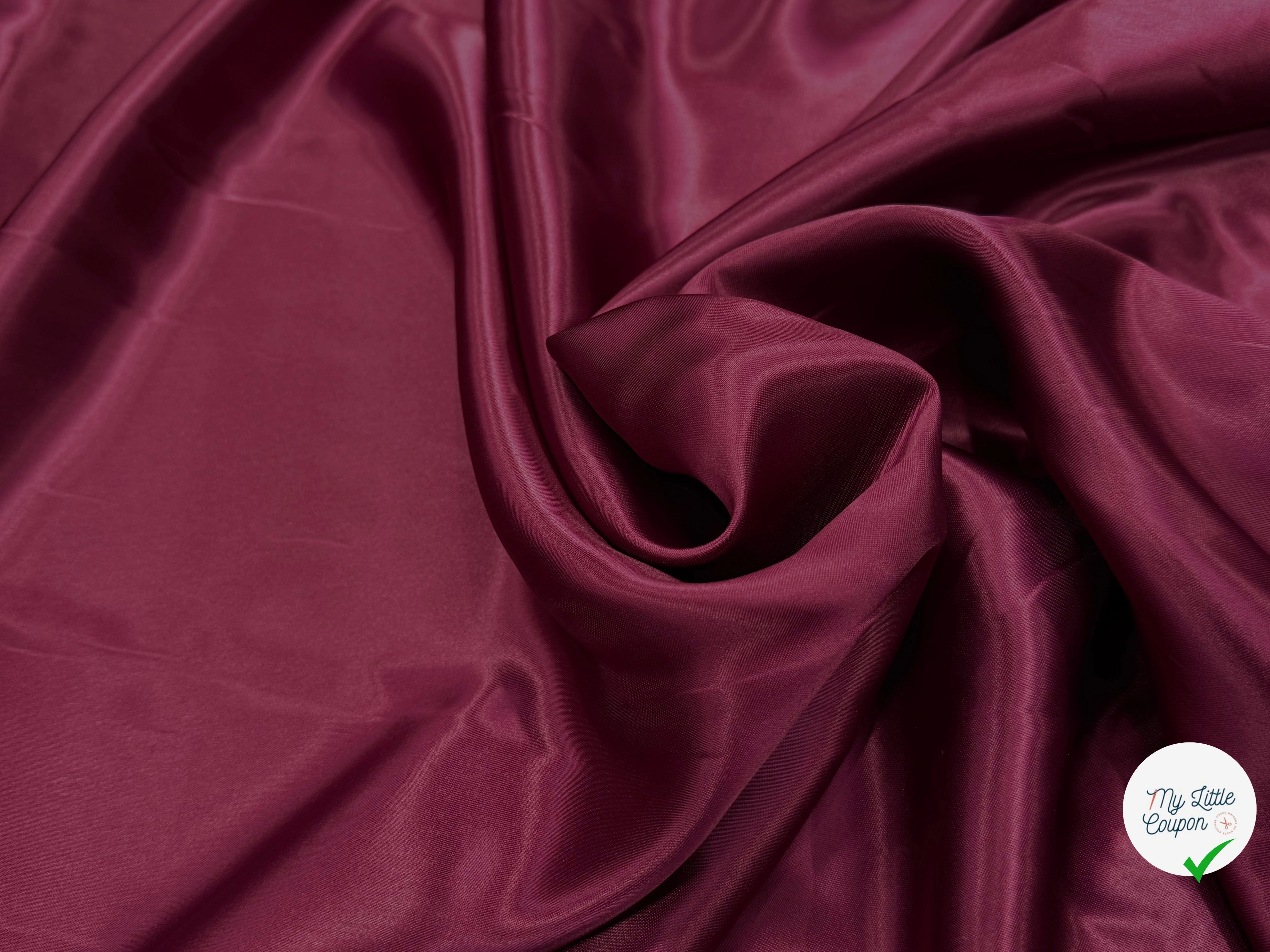 DOUBLURE SATIN POLYVISOCOSE LOURD LEGEREMENT STRIEE BORDEAUX - My Little Coupon