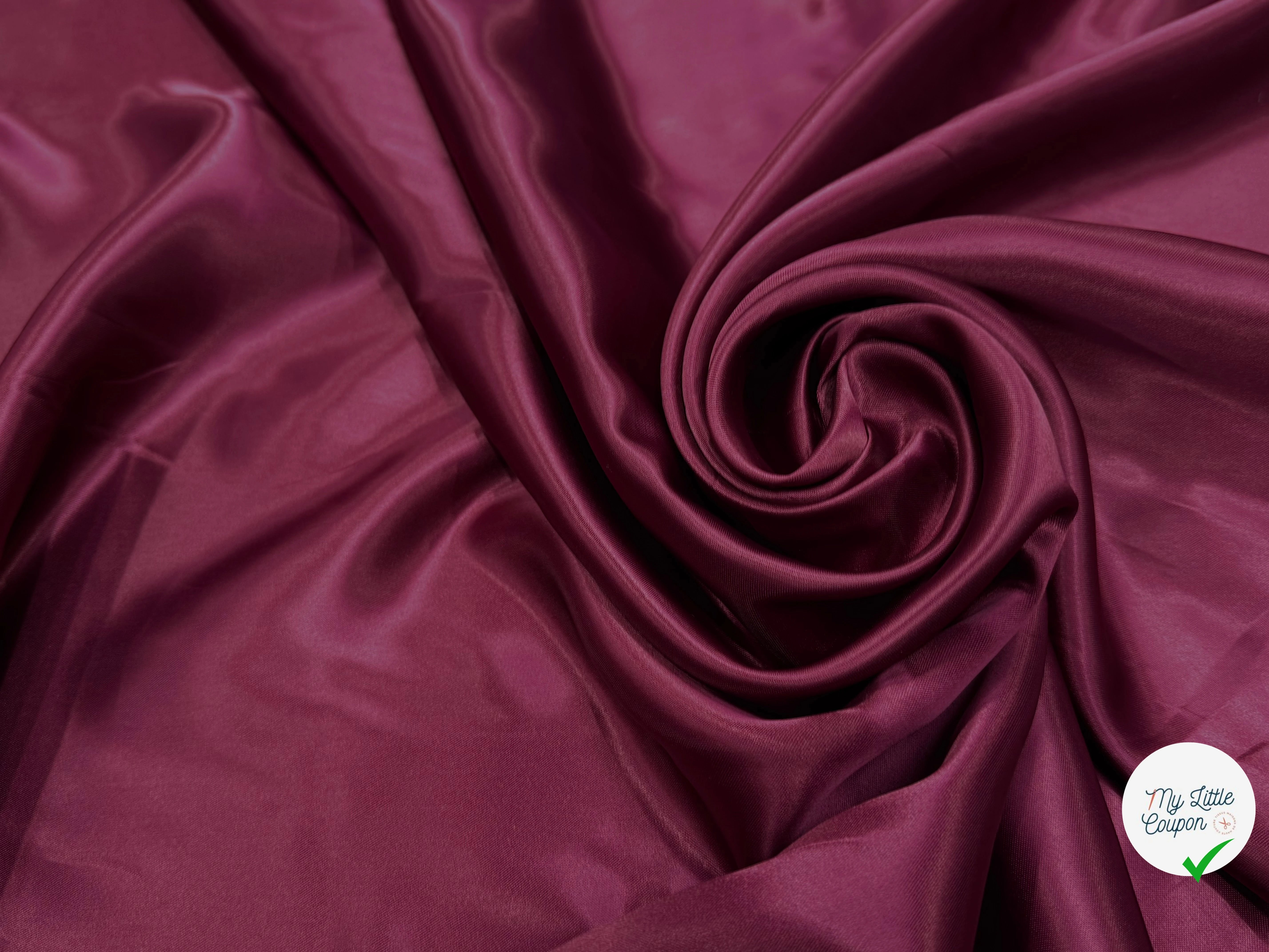 DOUBLURE SATIN POLYVISOCOSE LOURD LEGEREMENT STRIEE BORDEAUX - My Little Coupon