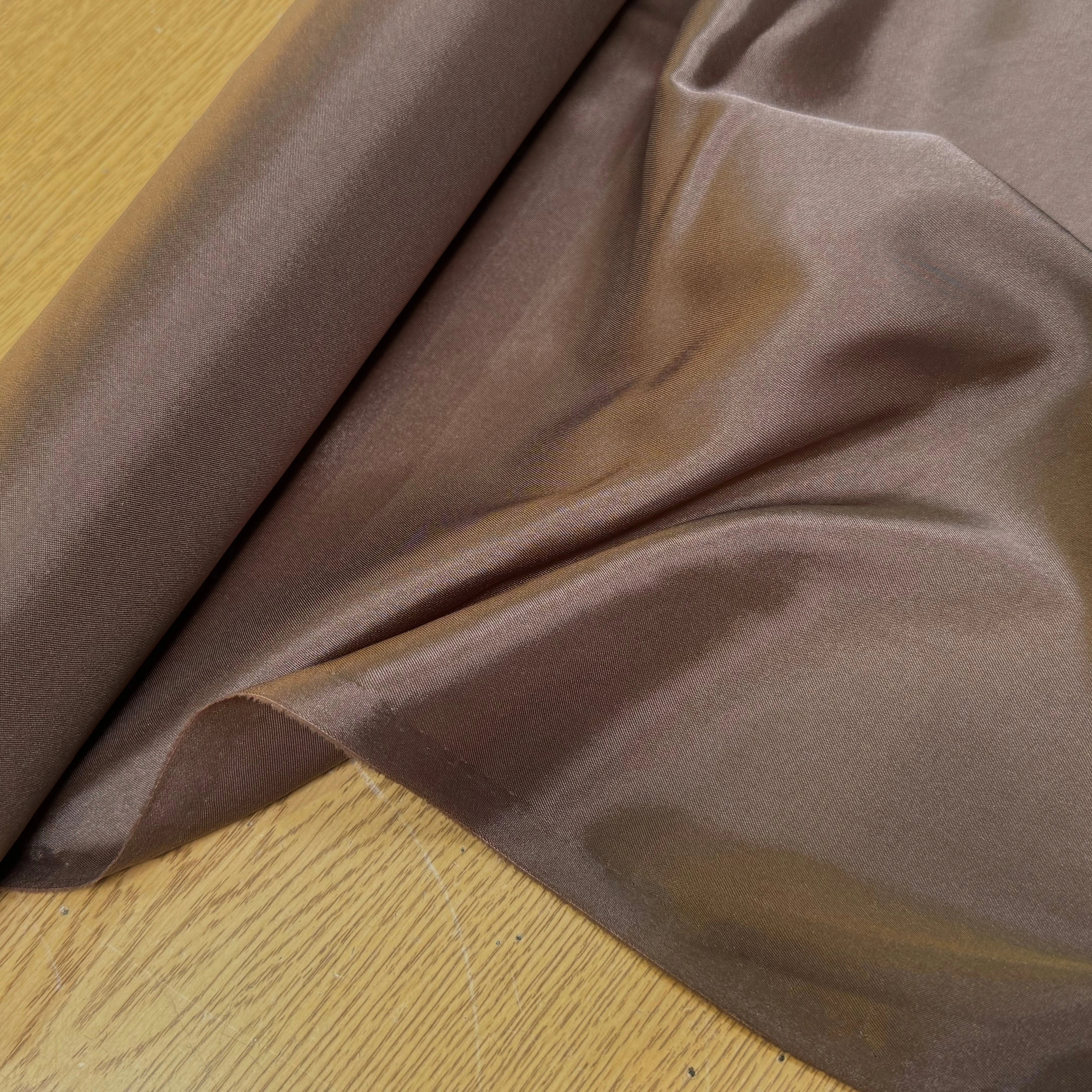 DOUBLURE SATINÉE STRETCH CHOCO MARRON 62% ACETATE - My Little Coupon
