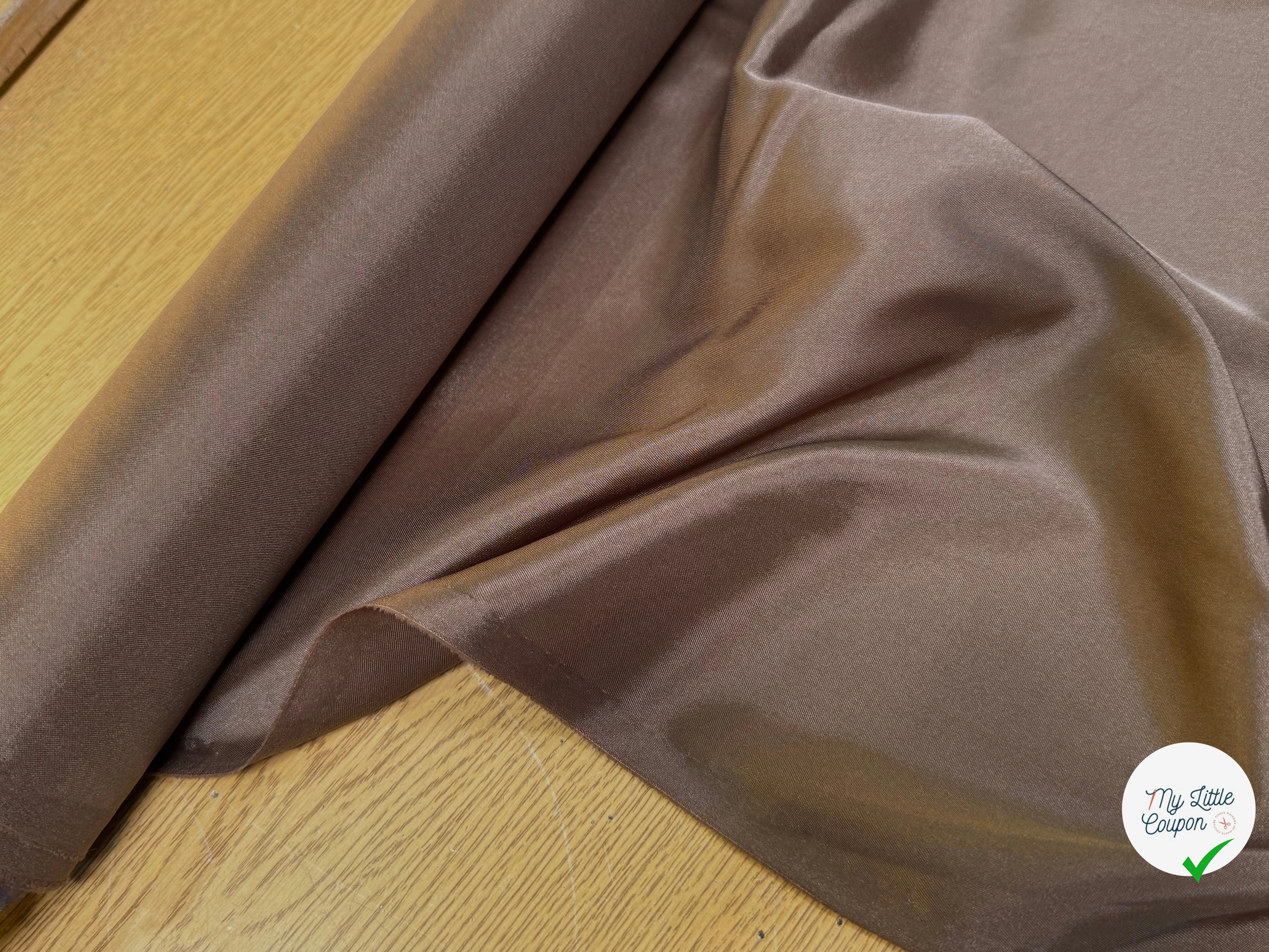 DOUBLURE SATINÉE STRETCH CHOCO MARRON 62% ACETATE - My Little Coupon