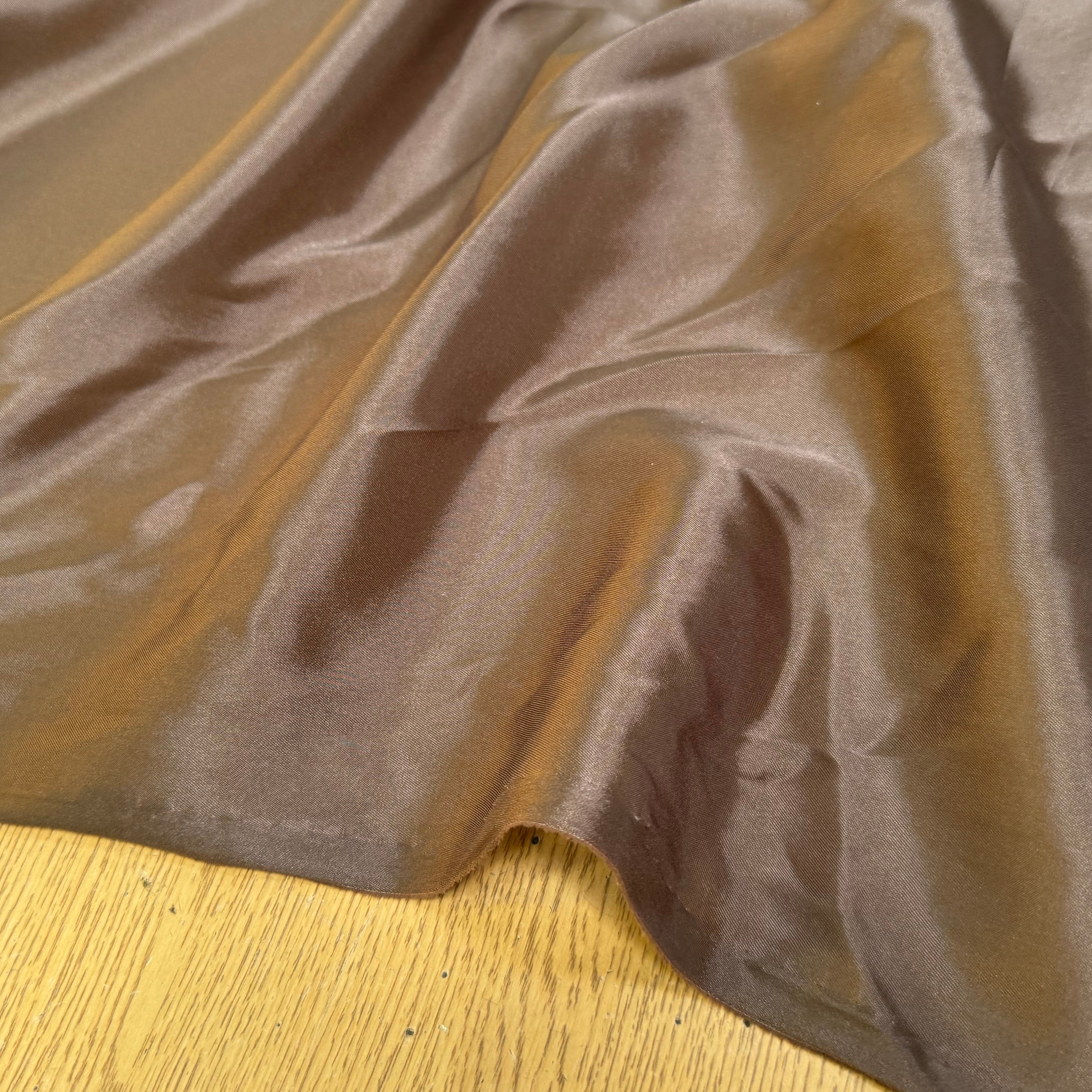 DOUBLURE SATINÉE STRETCH CHOCO MARRON 62% ACETATE - My Little Coupon