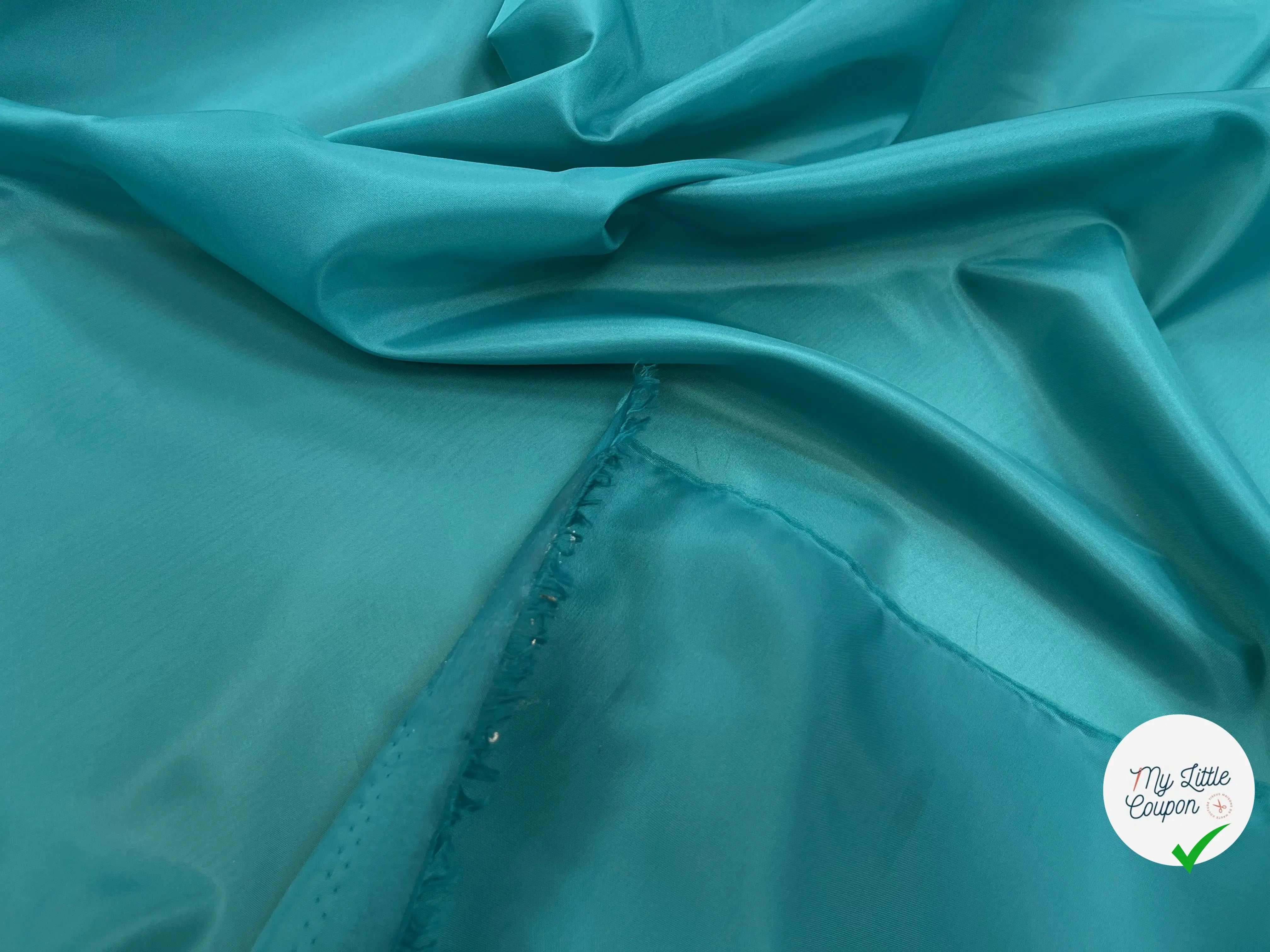 DOUBLURE TAFFETAS BLEU VERT - My Little Coupon