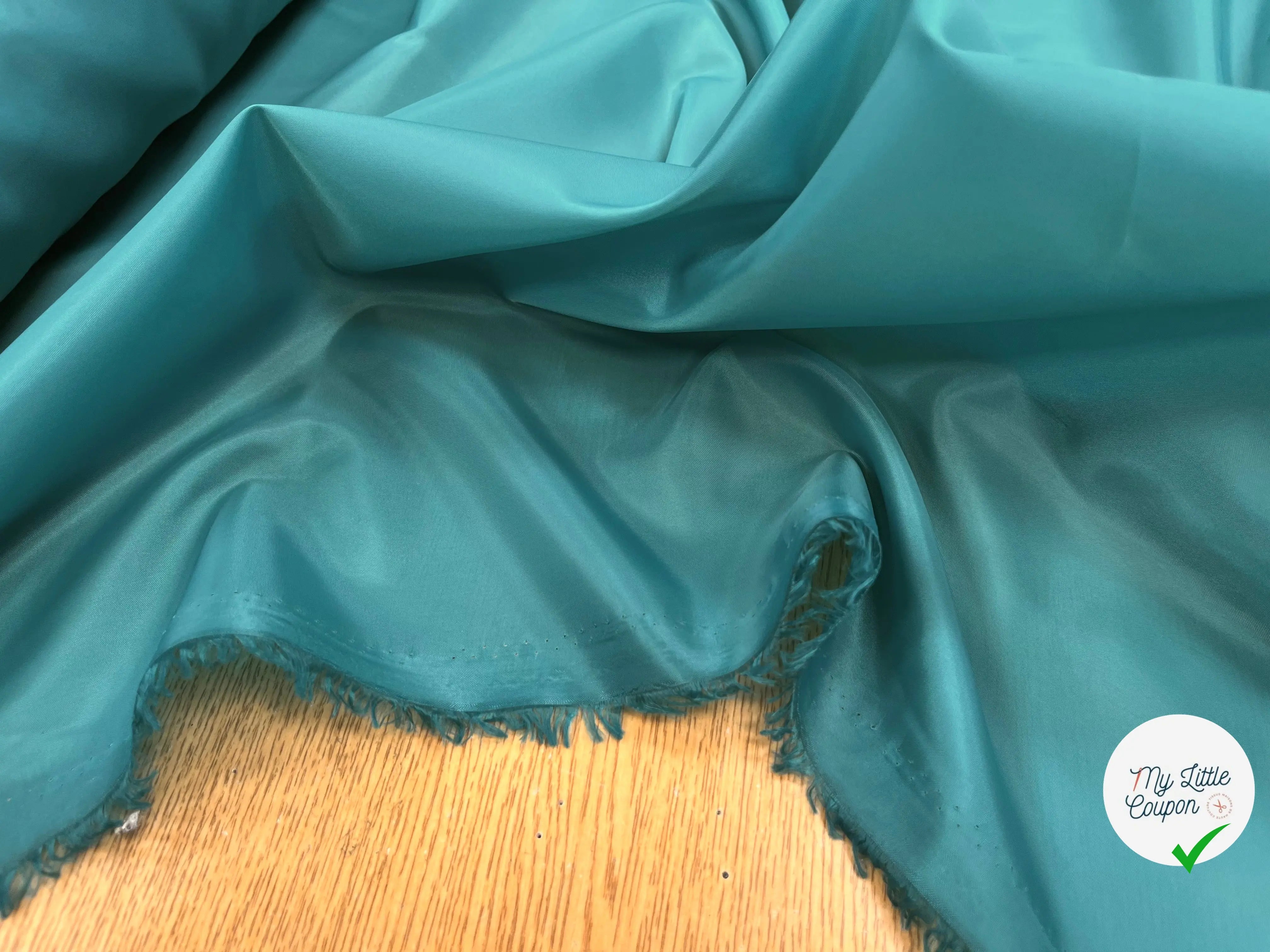 DOUBLURE TAFFETAS BLEU VERT - My Little Coupon