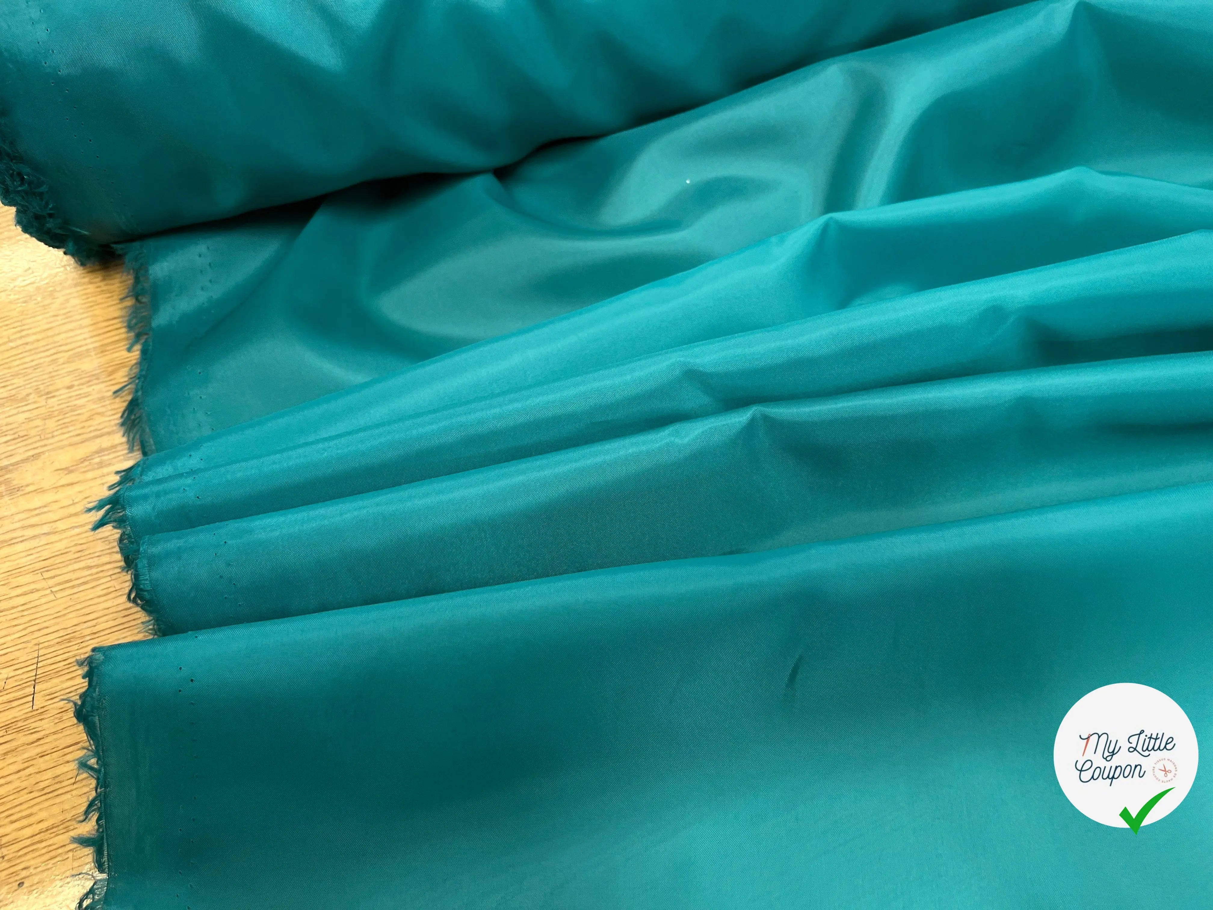 DOUBLURE TAFFETAS BLEU VERT - My Little Coupon