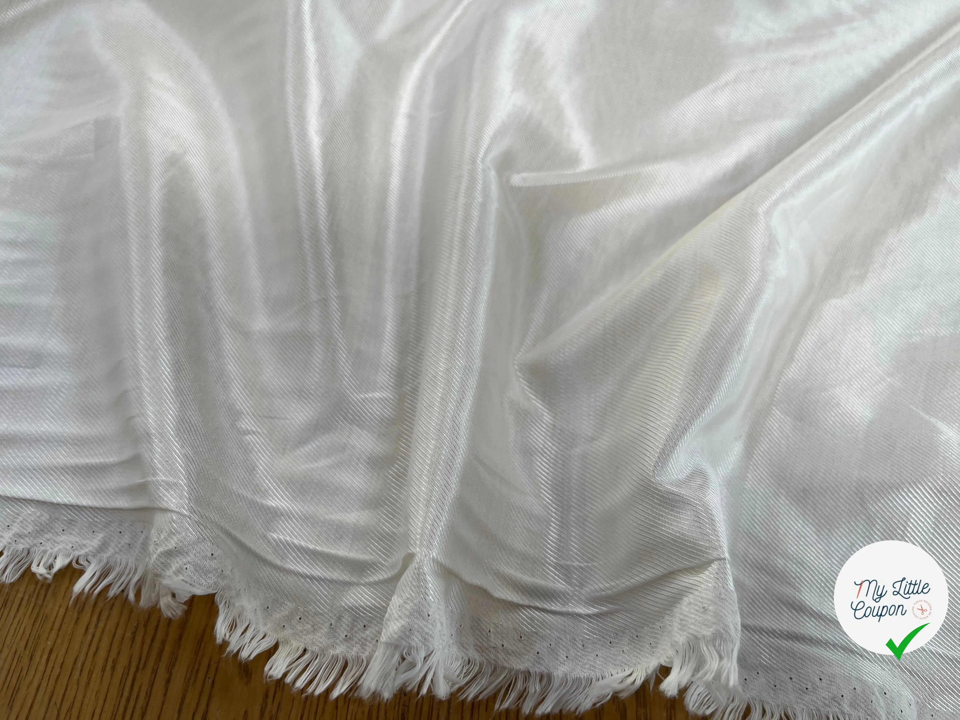 DOUBLURE UNI VISCOSE COTON BLANC SERGÉ* - My Little Coupon