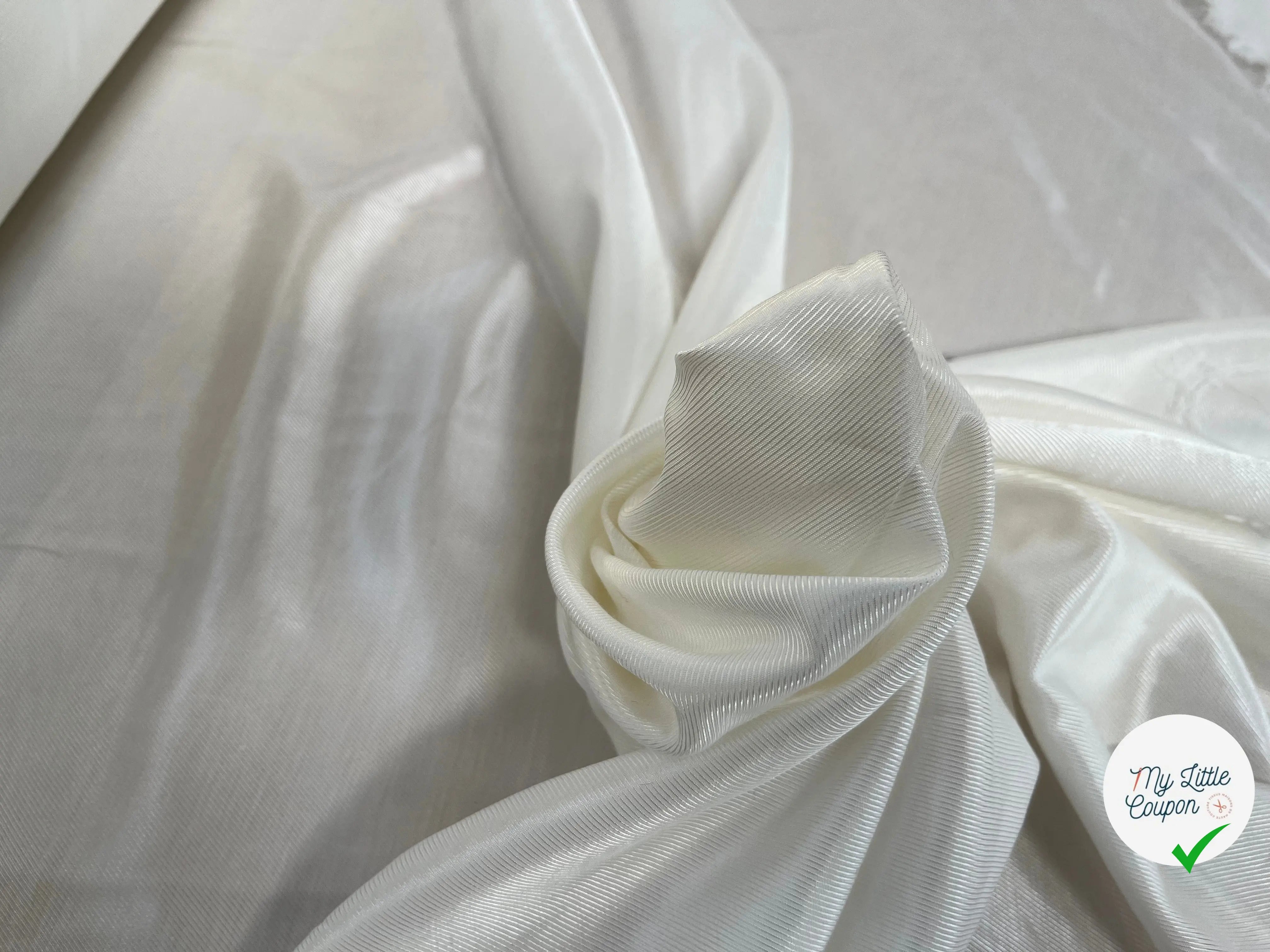 DOUBLURE UNI VISCOSE COTON BLANC SERGÉ* - My Little Coupon