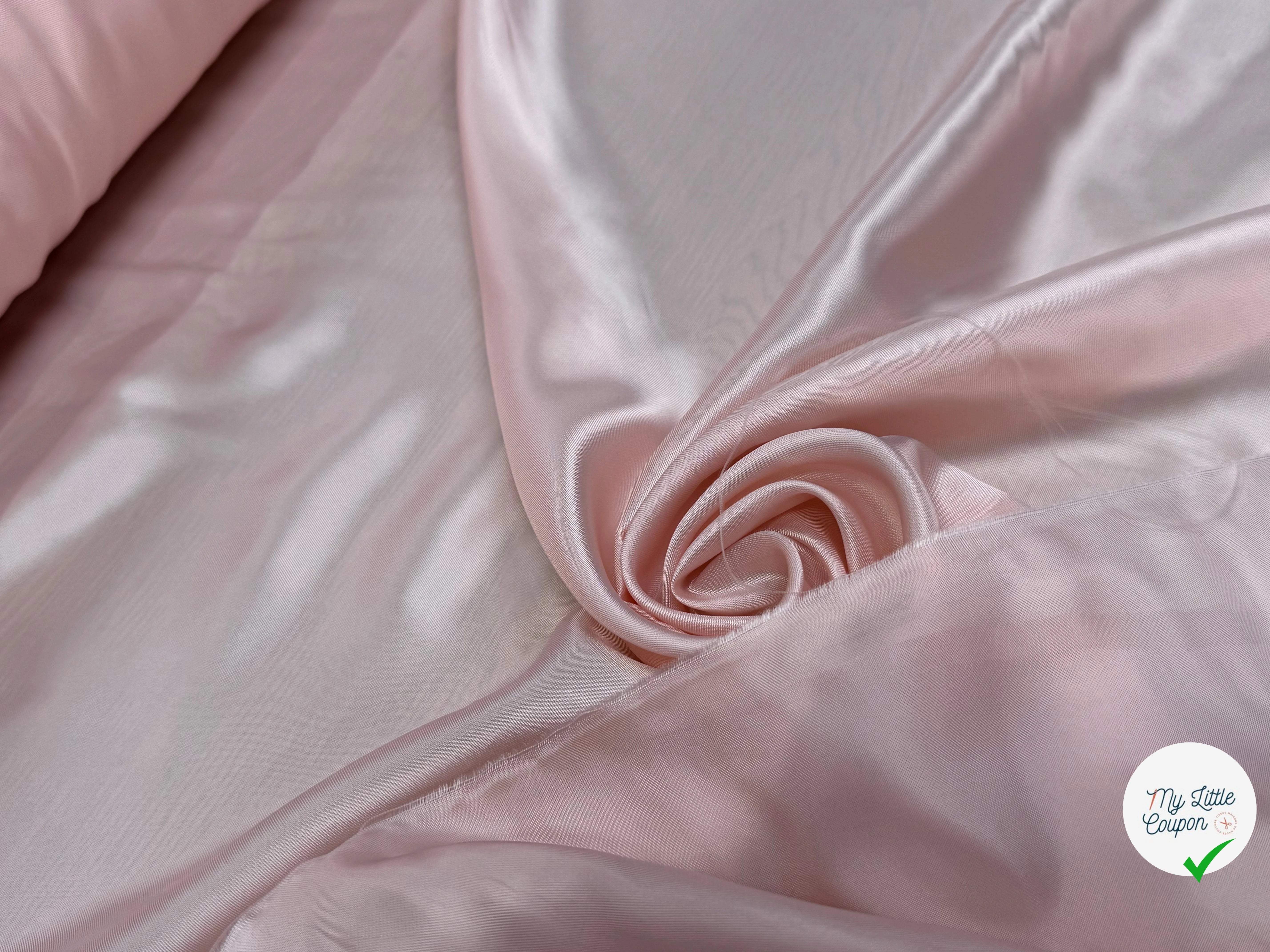 DOUBLURE VISCOSE CUPRO FROIDE ROSE PALE 50% VISCOSE - My Little Coupon