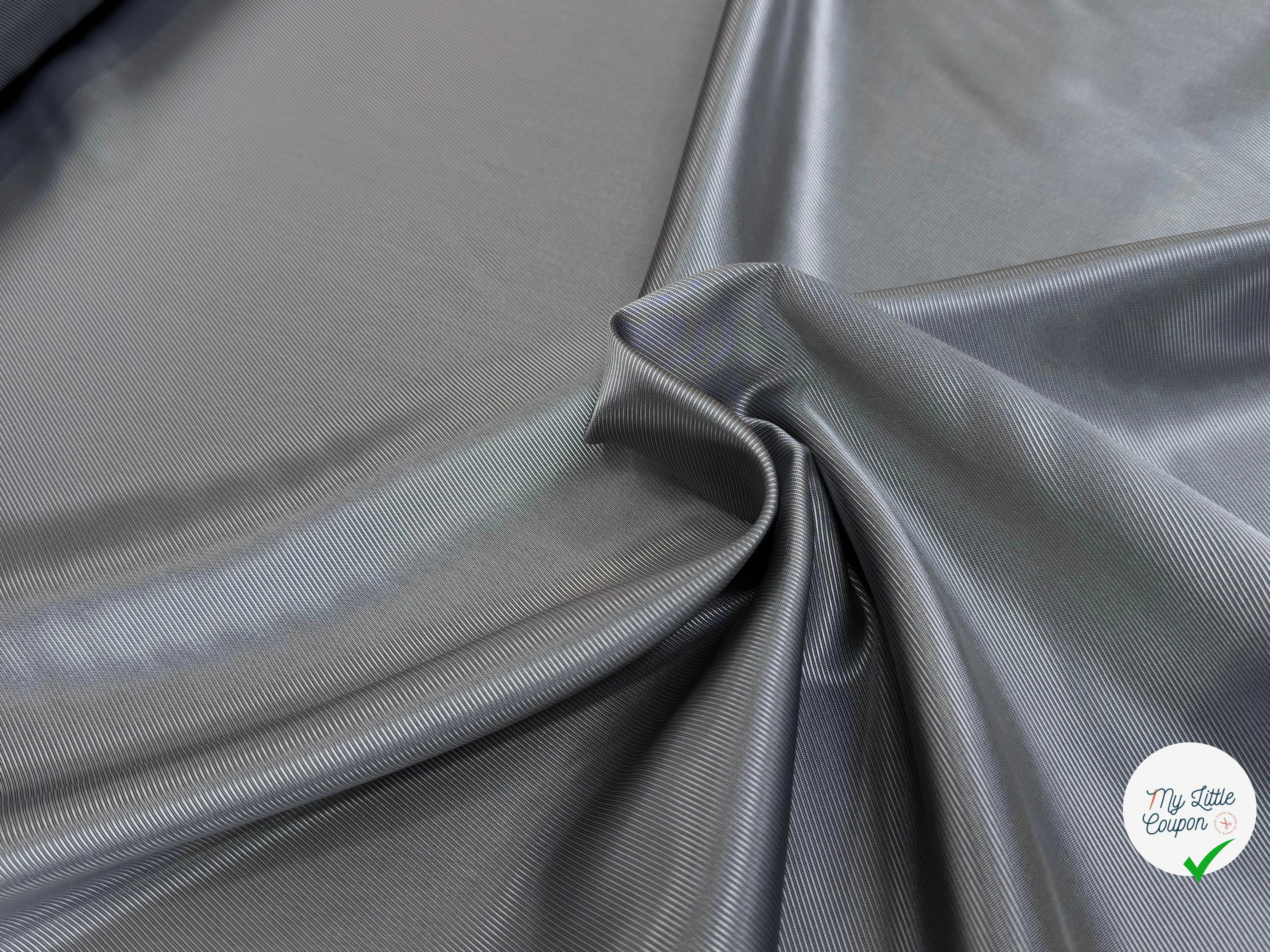 DOUBLURE VISCOSE DRILL GRIS ARGENTÉ - My Little Coupon