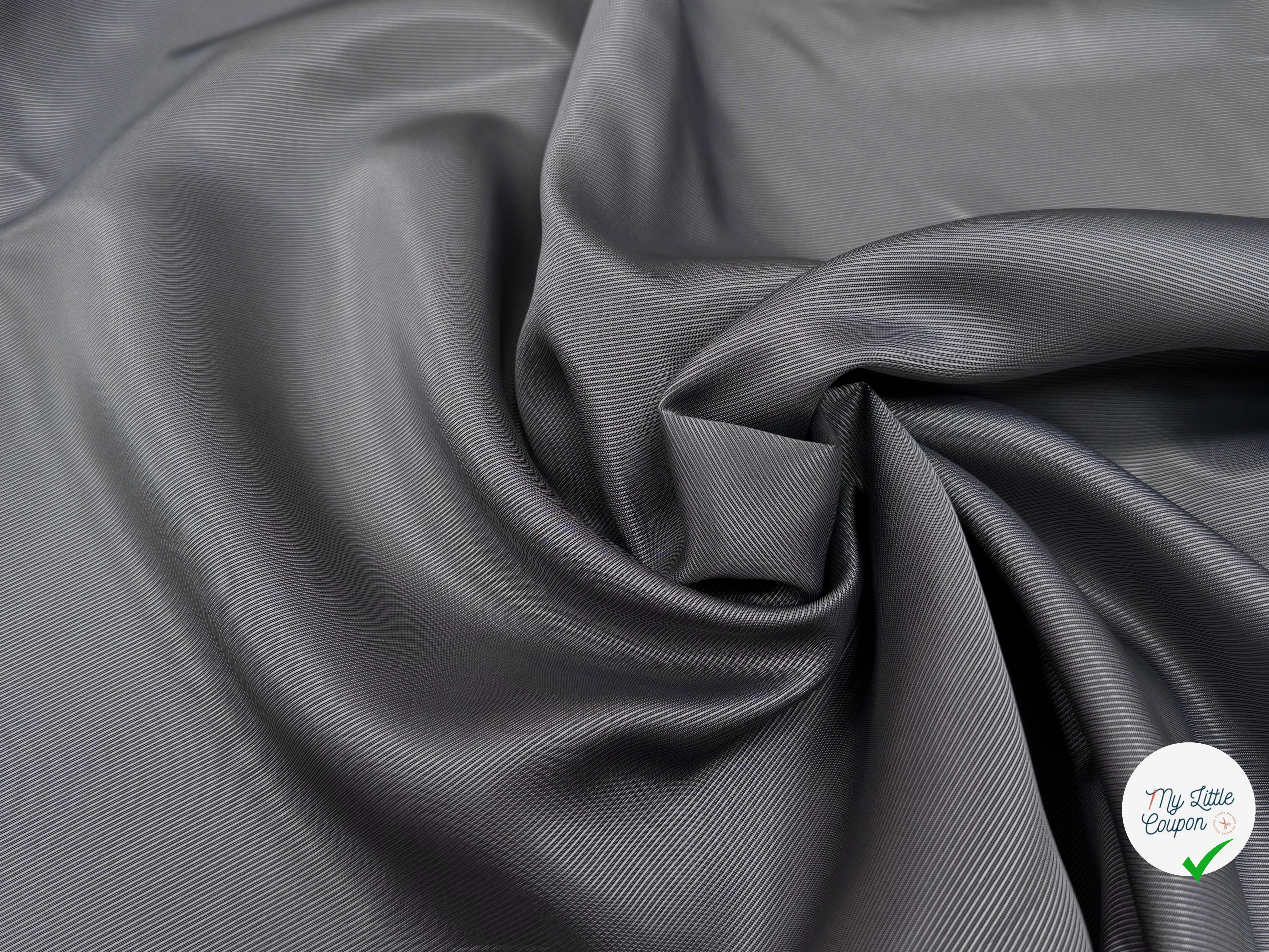 DOUBLURE VISCOSE DRILL GRIS AUBERGINE - My Little Coupon