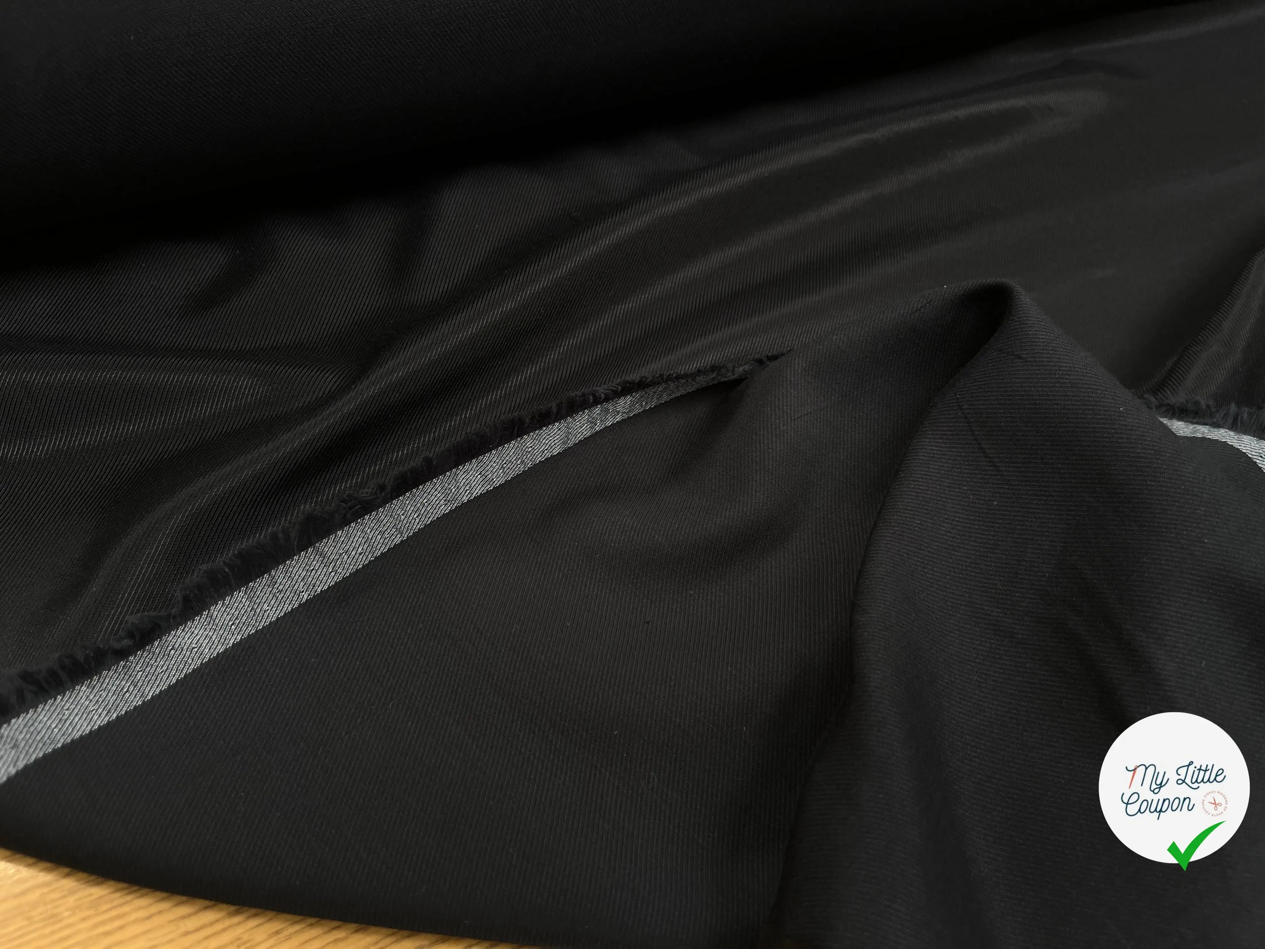 DOUBLURE VISCOSE SERGÉE UNI NOIR - My Little Coupon