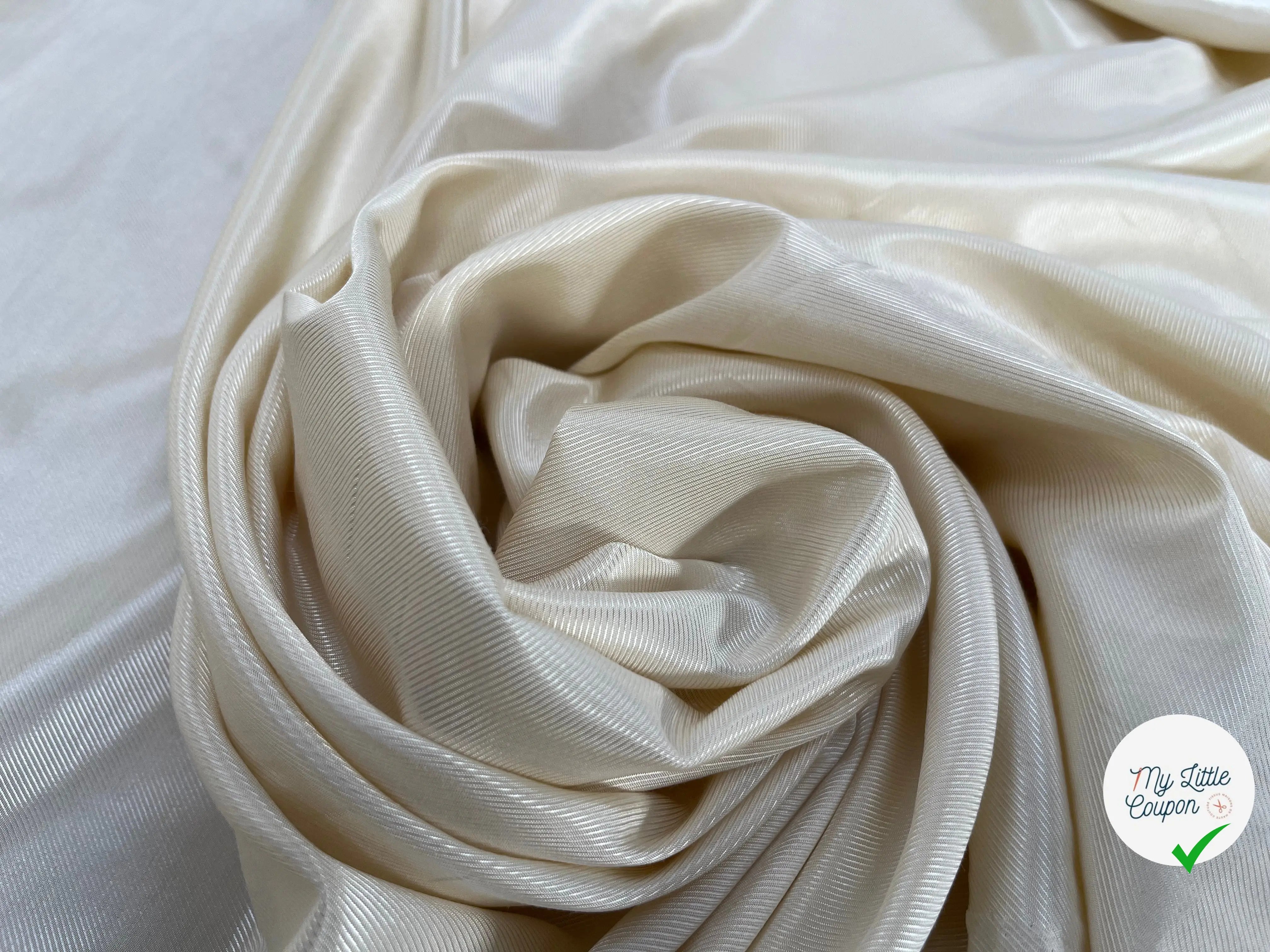 DOUBLURE VISCOSE UNI BEIGE SERGÉE LISSE - My Little Coupon