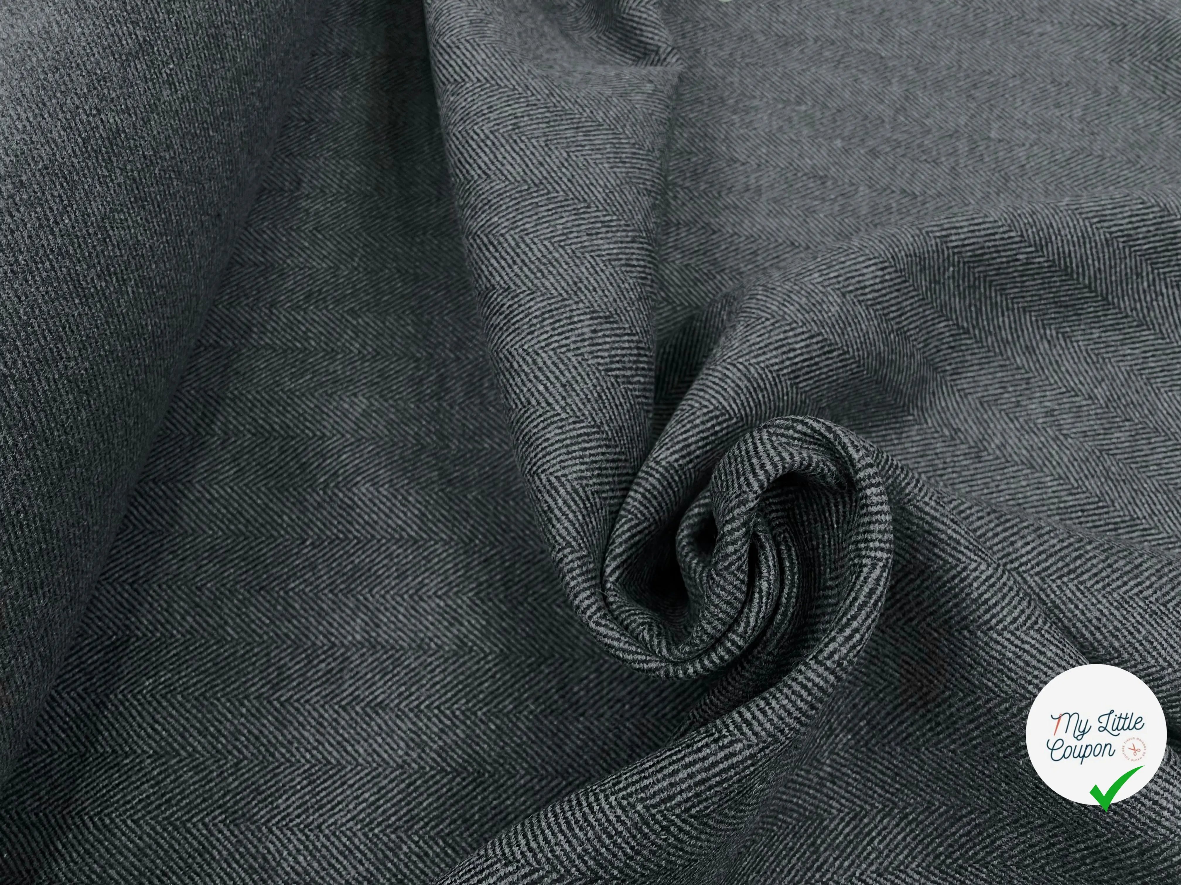 DRAP DE LAINE CHEVRONS FOND GRIS - My Little Coupon
