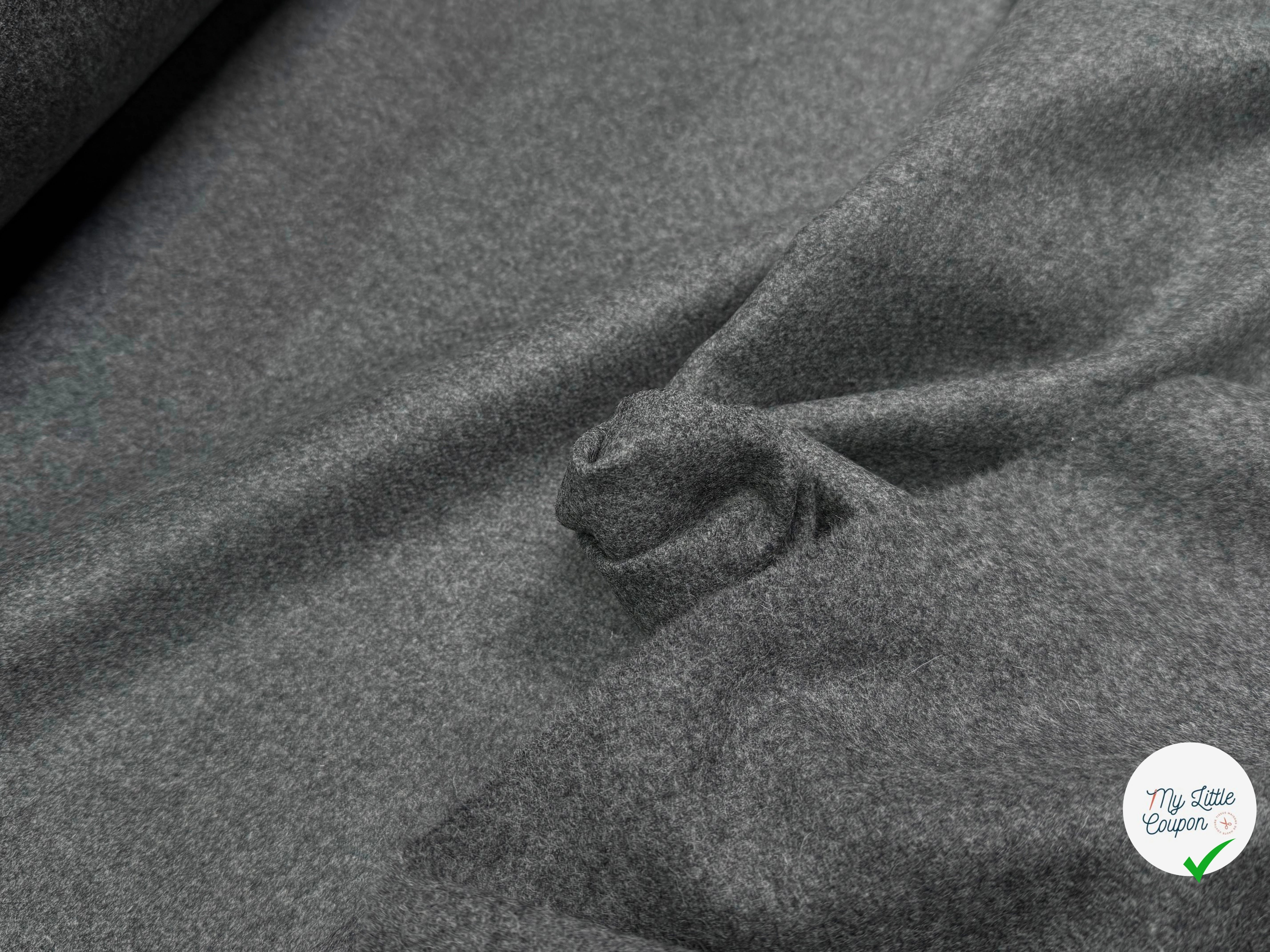 DRAP DE LAINE LOURD GRIS BELLE TENUE 100%WOOL - My Little Coupon