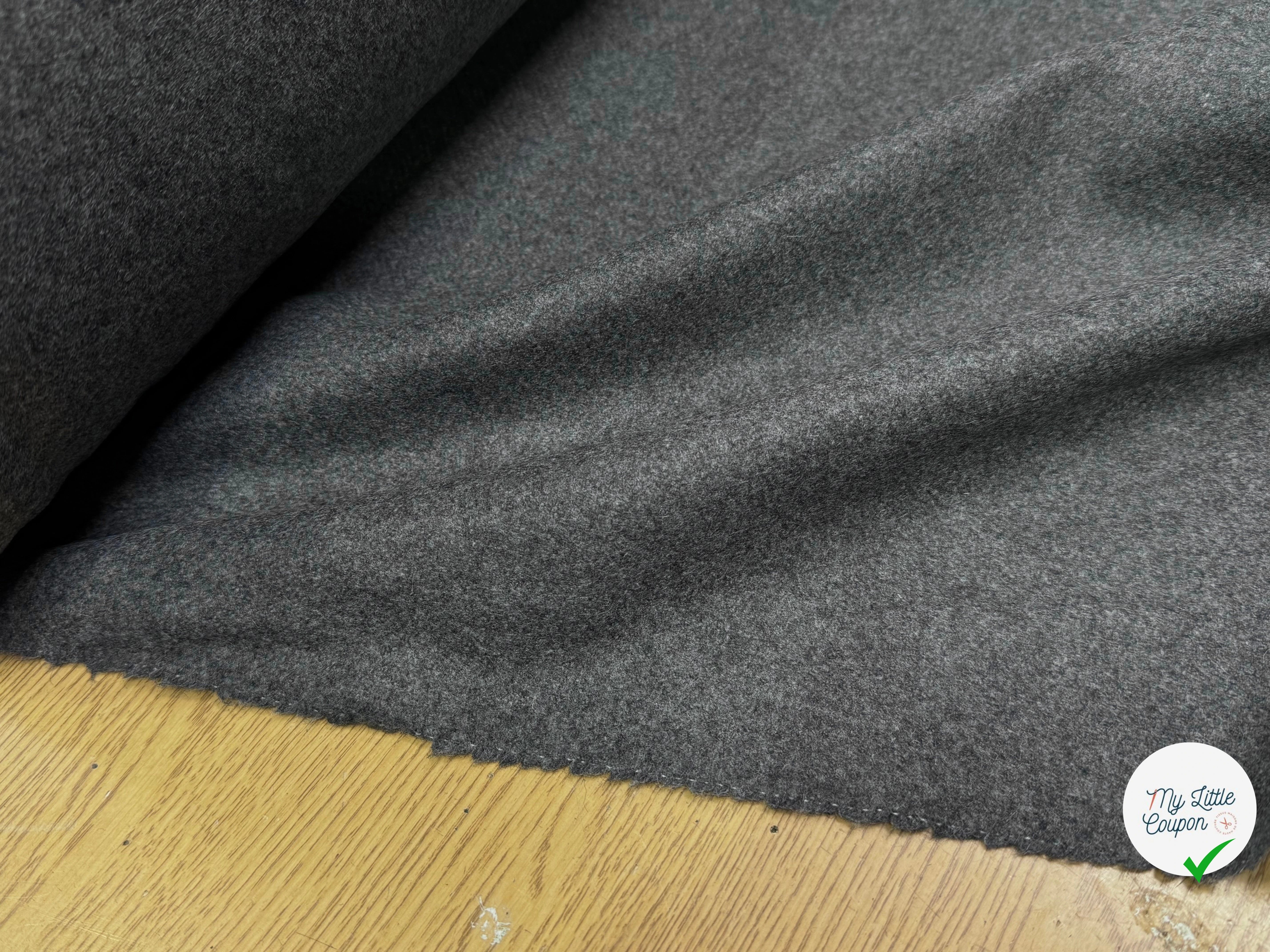 DRAP DE LAINE LOURD GRIS BELLE TENUE 100%WOOL - My Little Coupon