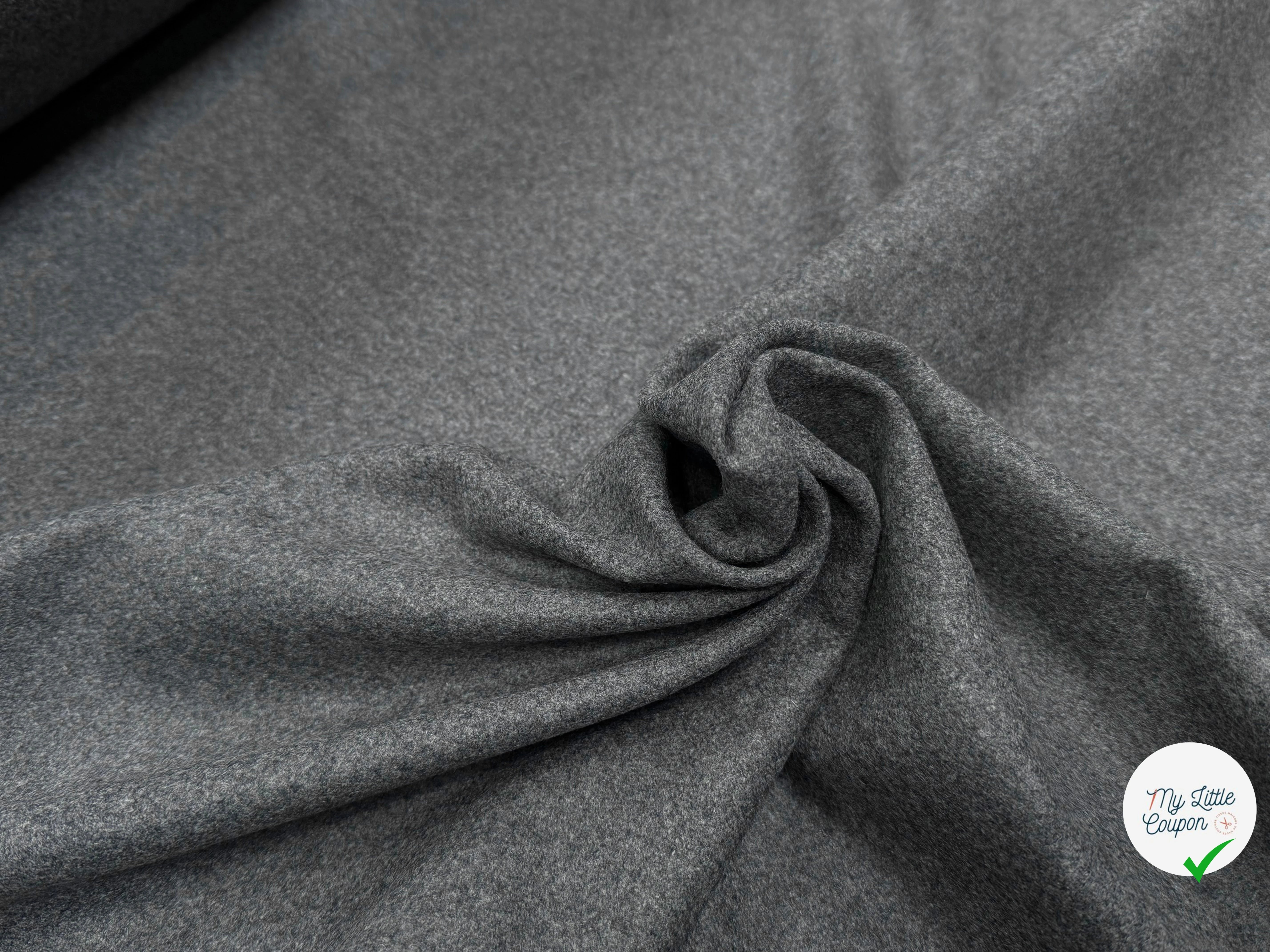DRAP DE LAINE LOURD GRIS BELLE TENUE 100%WOOL - My Little Coupon