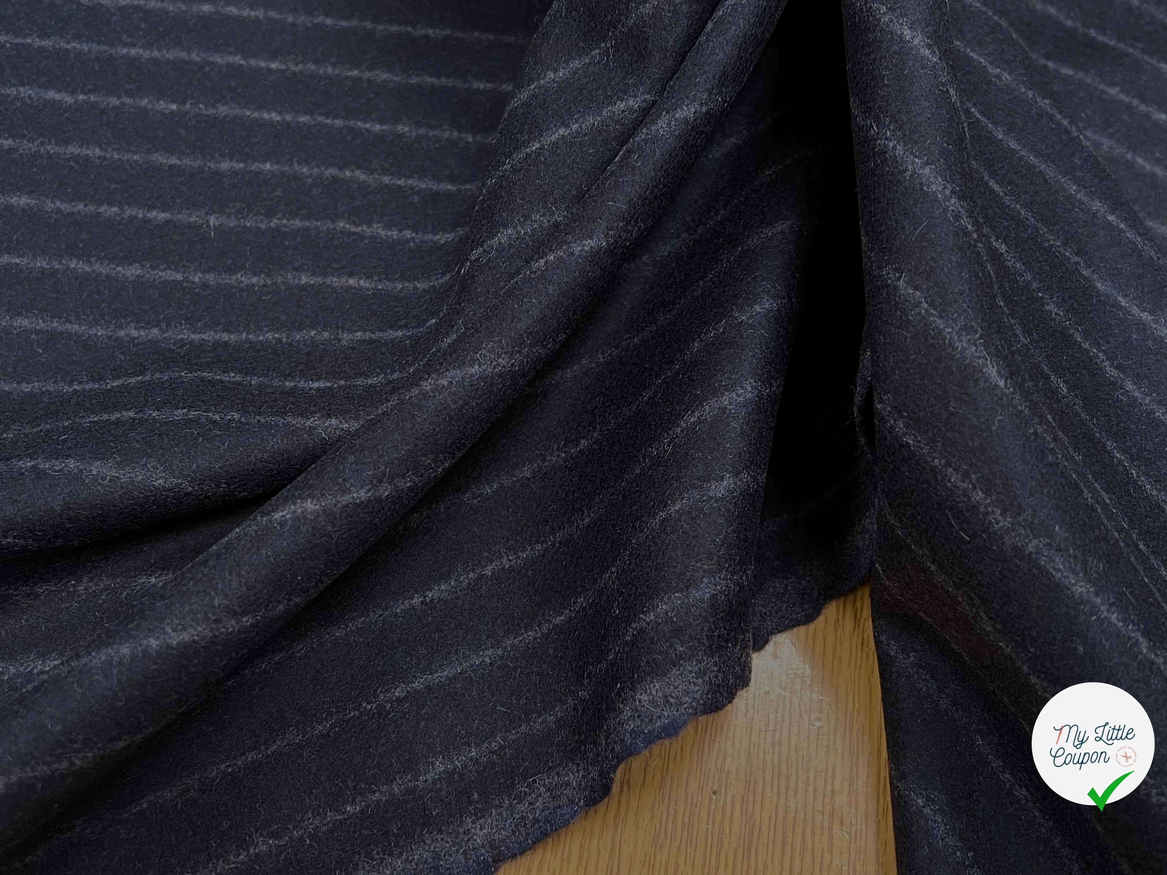 DRAP DE LAINE LOURD GROSESES RAYURES NUIT 80% LAINE VIERGE - My Little Coupon