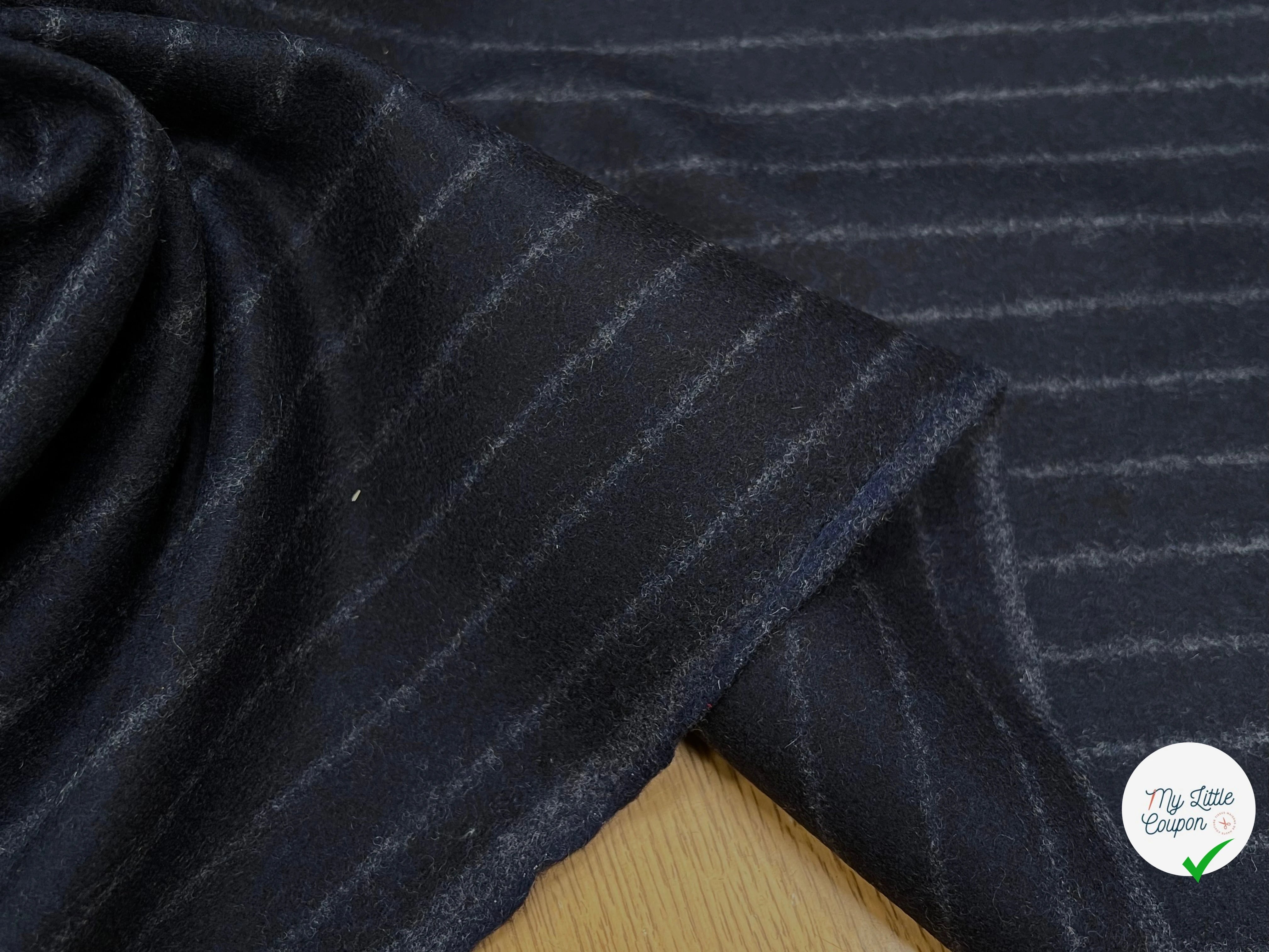 DRAP DE LAINE LOURD GROSESES RAYURES NUIT 80% LAINE VIERGE - My Little Coupon