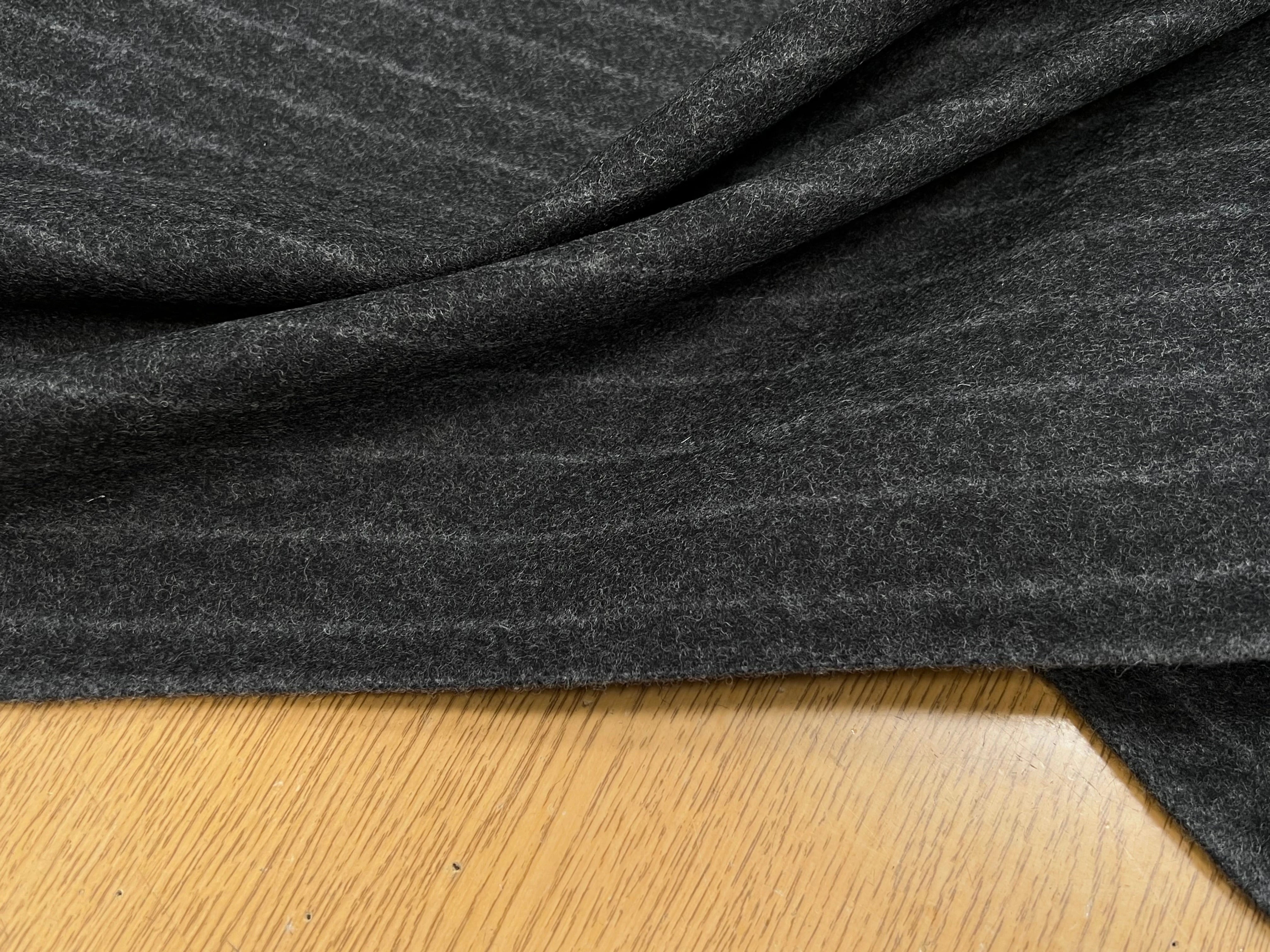 DRAP DE LAINE LOURD GROSSES RAYURES GRIS 80% LAINE VIERGE - My Little Coupon