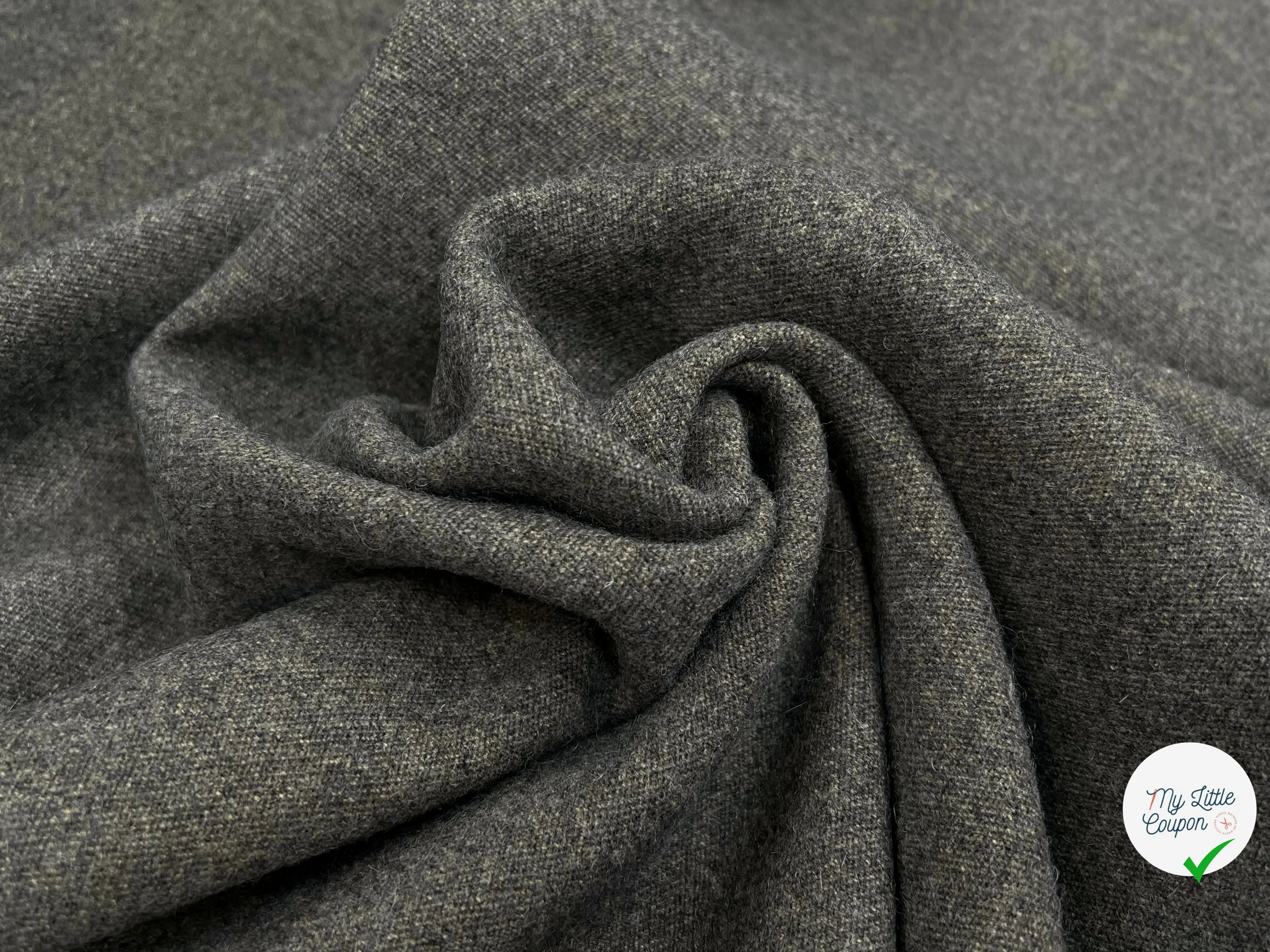 DRAP DE LAINE MANTEAU VERT DE GRIS 70% LAINE VIERGE - My Little Coupon