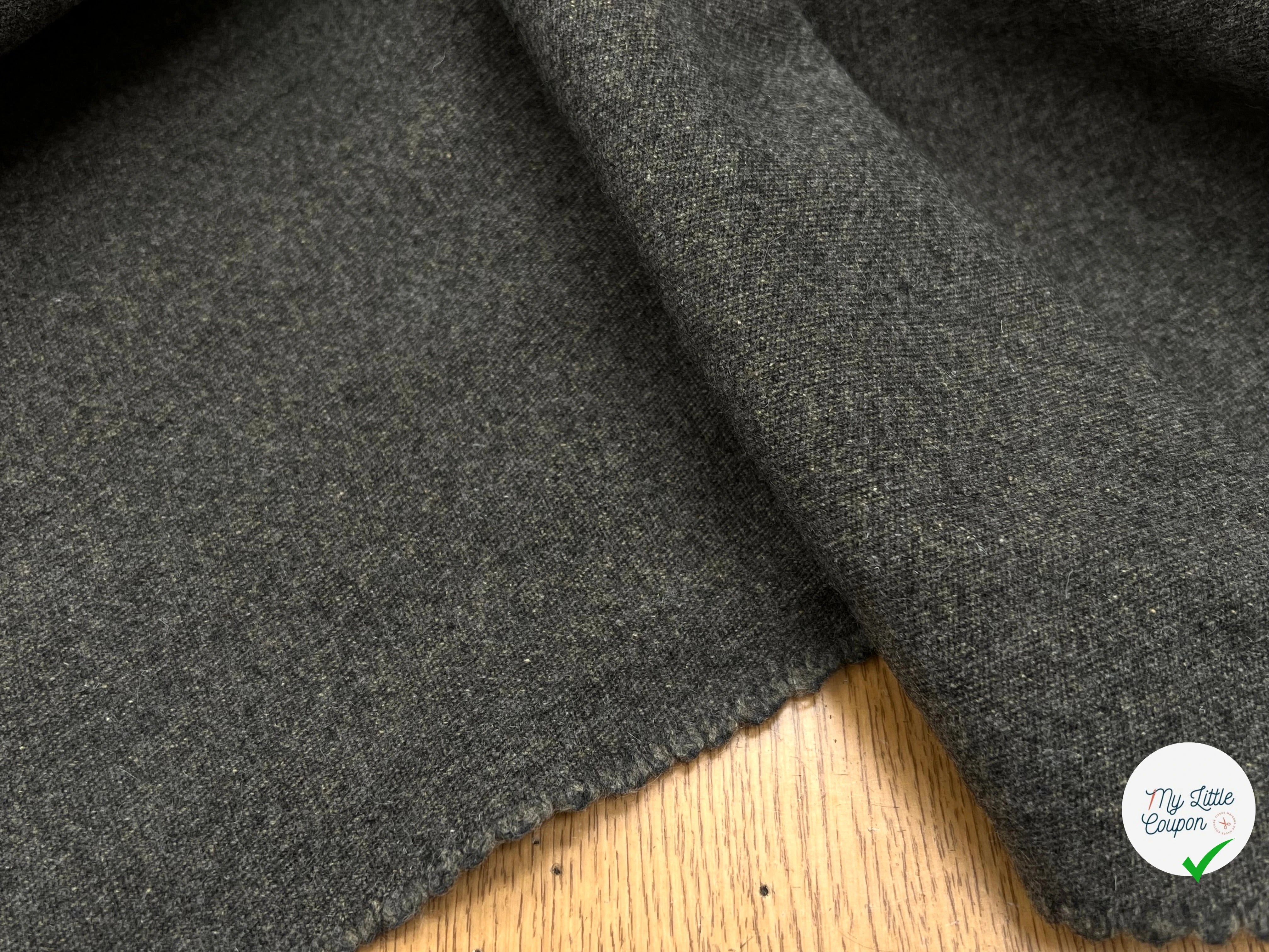 DRAP DE LAINE MANTEAU VERT DE GRIS 70% LAINE VIERGE - My Little Coupon