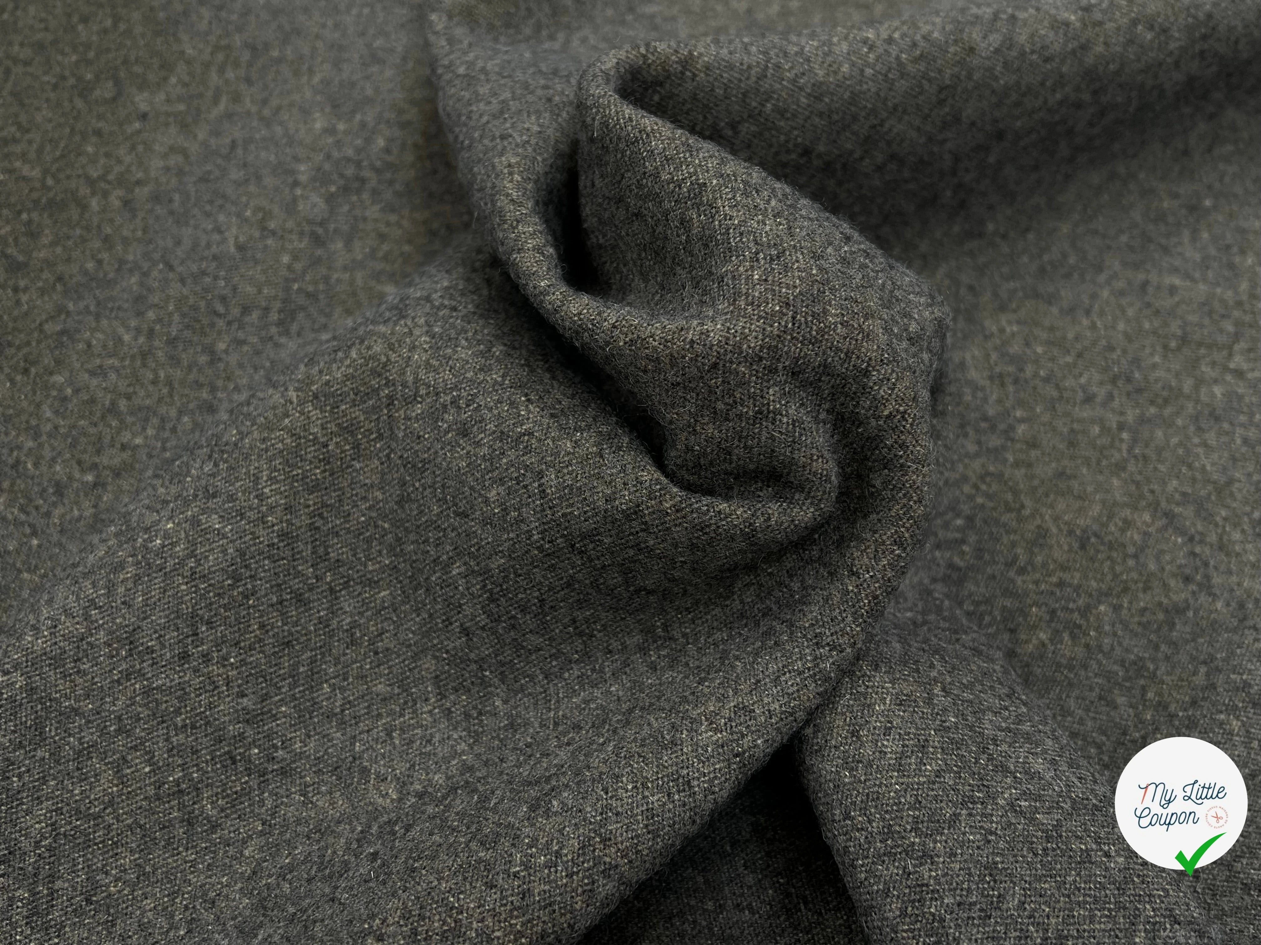 DRAP DE LAINE MANTEAU VERT DE GRIS 70% LAINE VIERGE - My Little Coupon