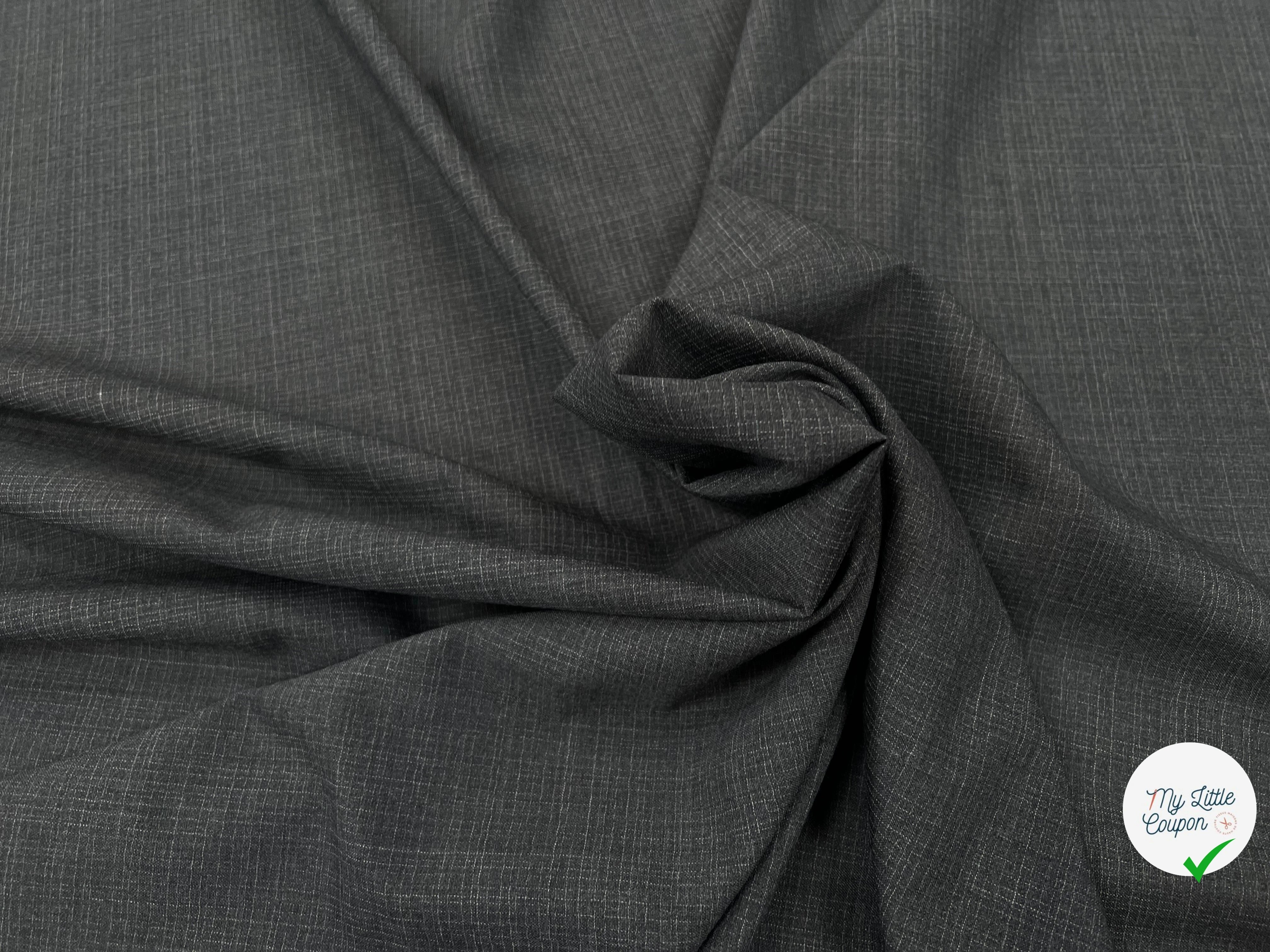 DRAPERIE 100% LAINE GRIS CHINÉ FONCÉ LAIZE 156 - My Little Coupon