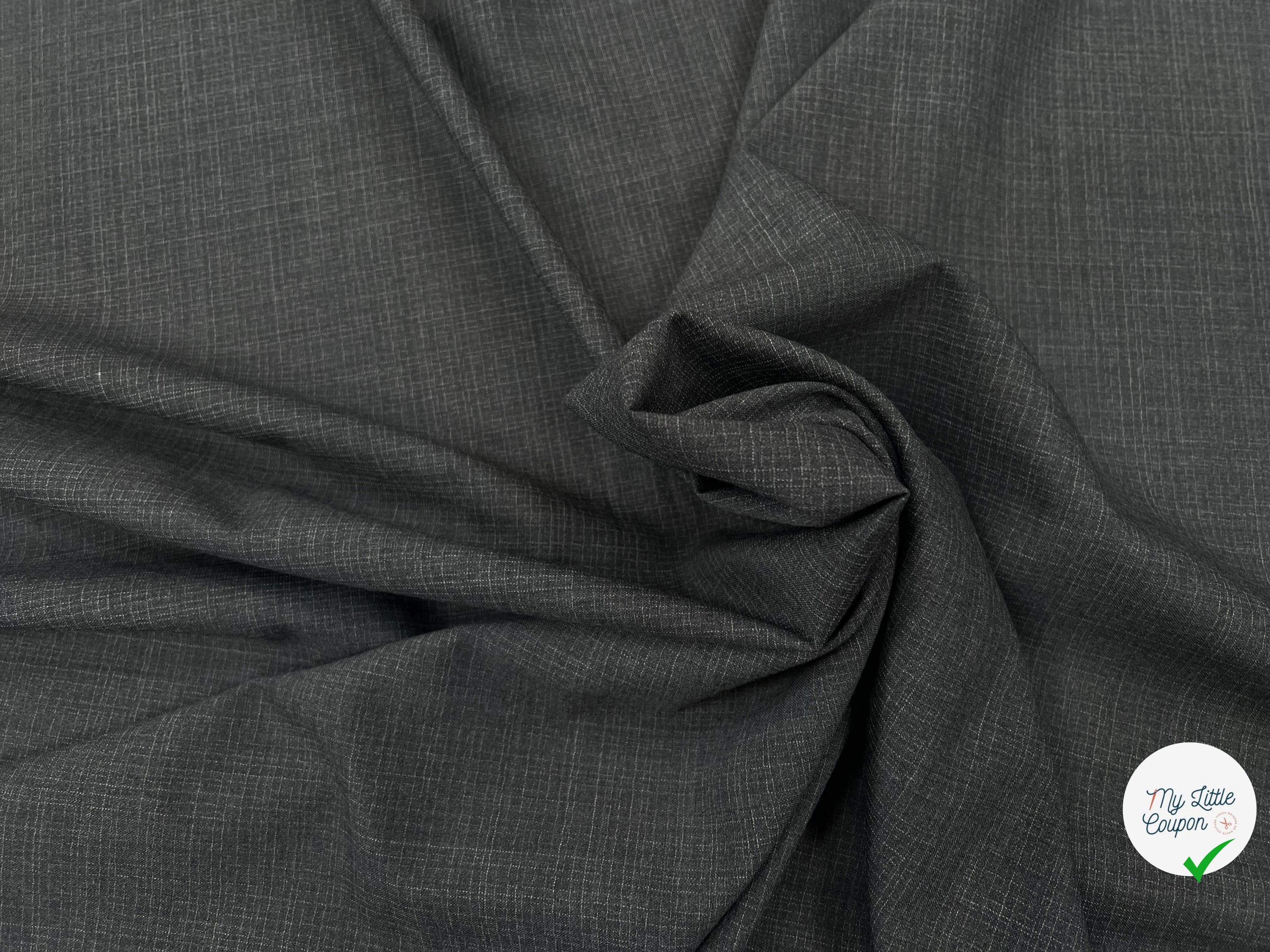 DRAPERIE 100% LAINE GRIS CHINÉ FONCÉ LAIZE 156 - My Little Coupon