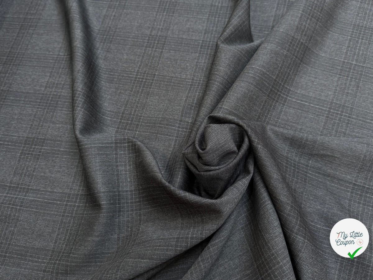 DRAPERIE 100% LAINE VIERGE ÉLÉGANTE À CARREAUX ANTHRACITE - My Little Coupon
