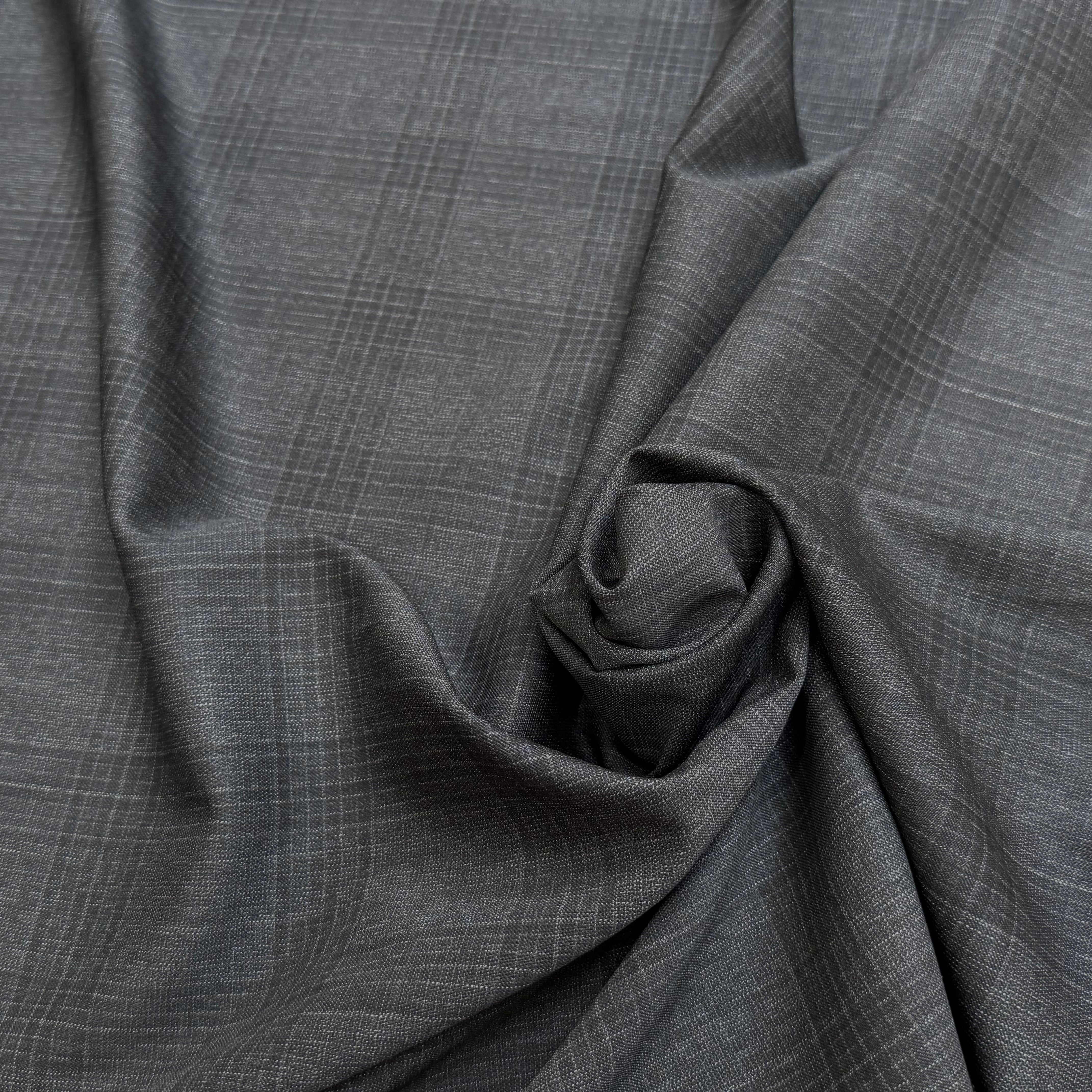 DRAPERIE 100% LAINE VIERGE ÉLÉGANTE À CARREAUX ANTHRACITE - My Little Coupon