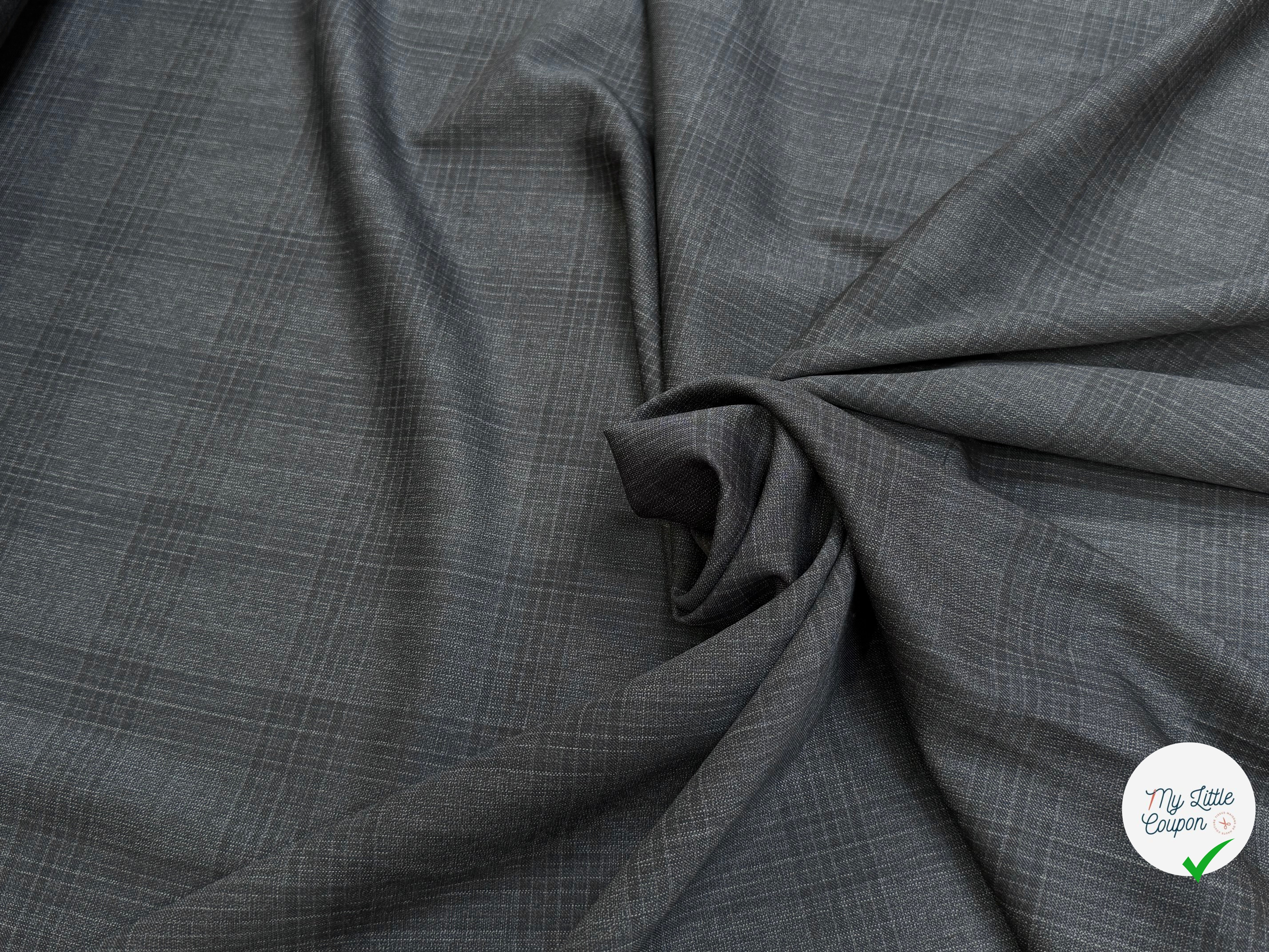 DRAPERIE 100% LAINE VIERGE ÉLÉGANTE À CARREAUX ANTHRACITE - My Little Coupon