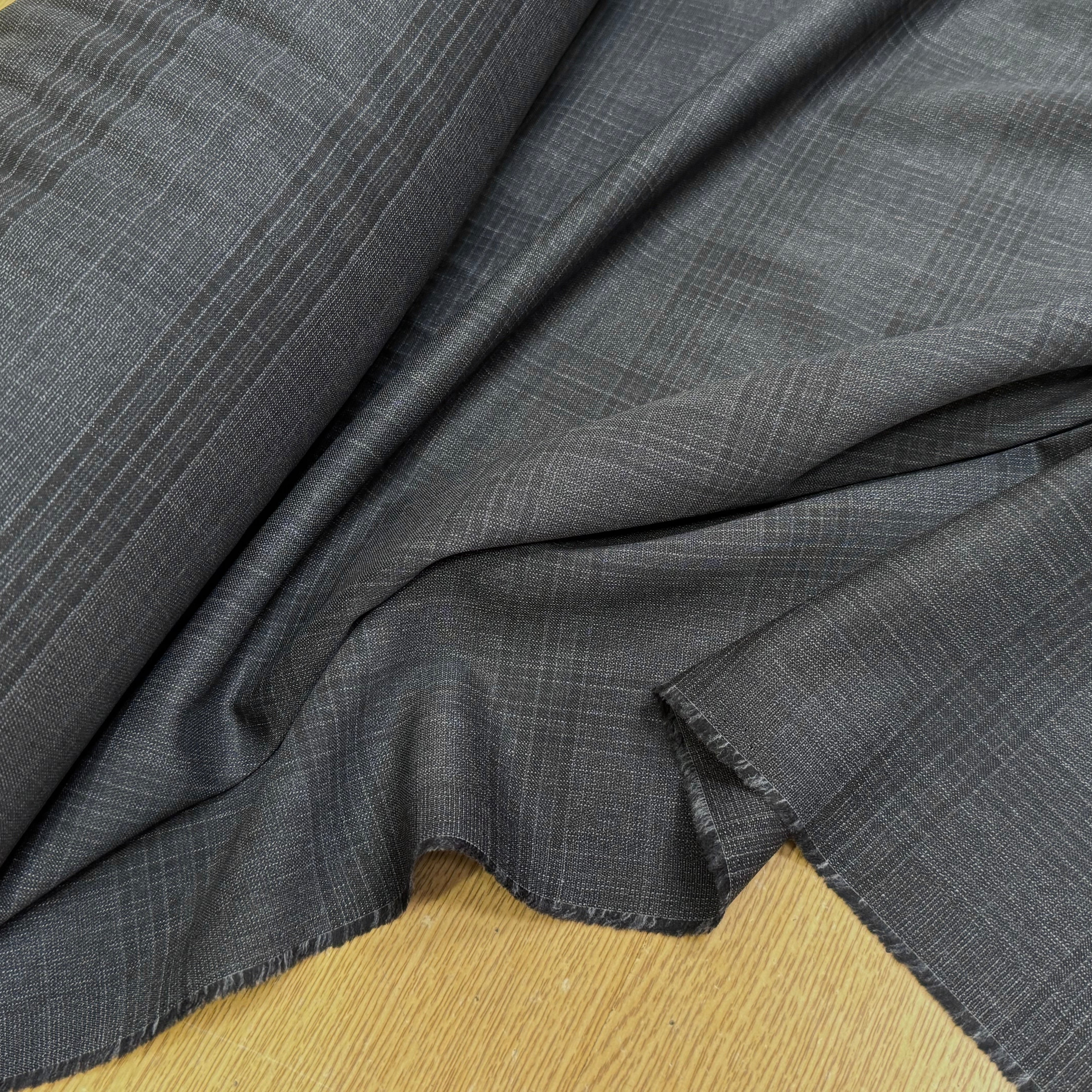 DRAPERIE 100% LAINE VIERGE ÉLÉGANTE À CARREAUX ANTHRACITE - My Little Coupon