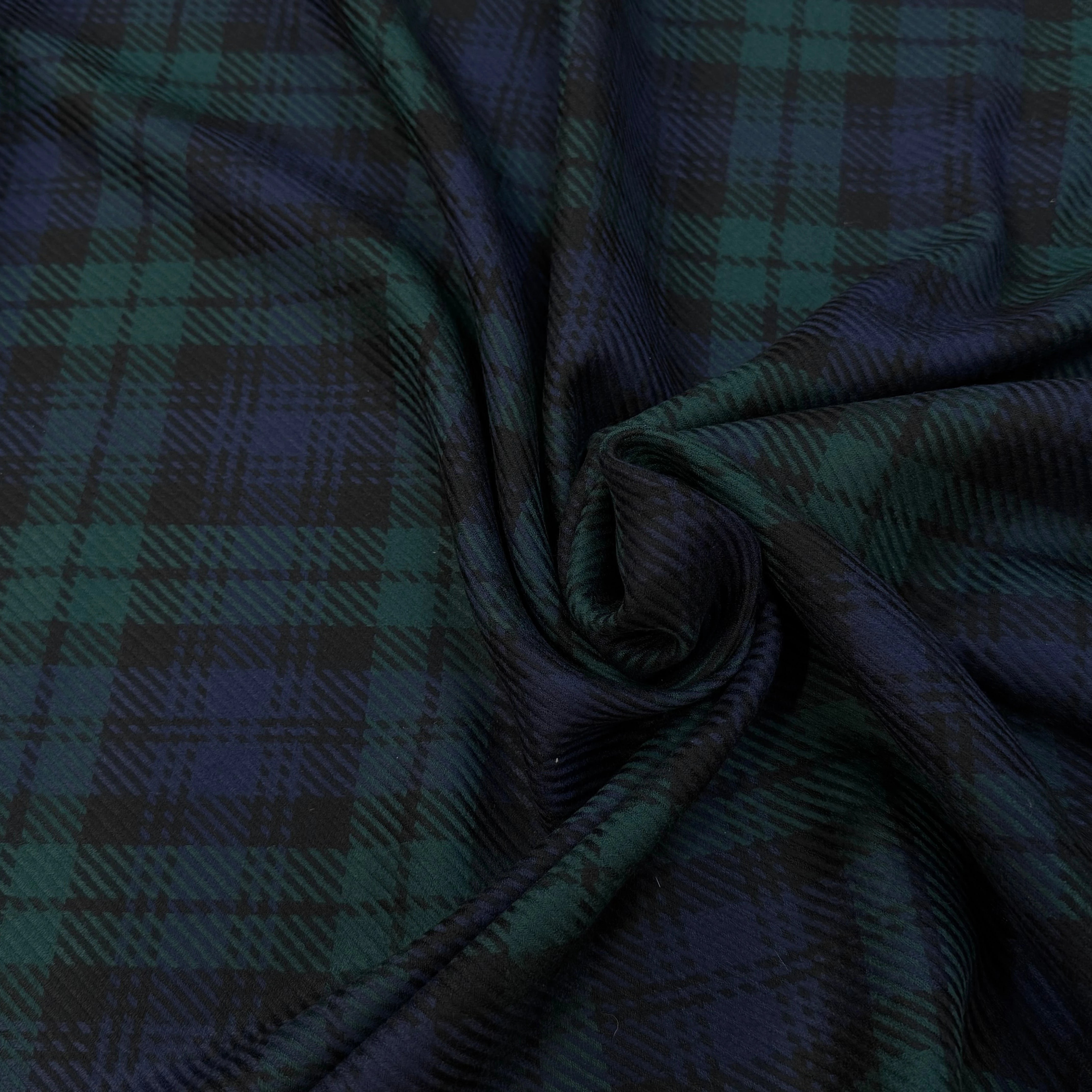 DRAPERIE 100% LAINE VIERGE SCOTLAND STYLE BLEU VERT - My Little Coupon