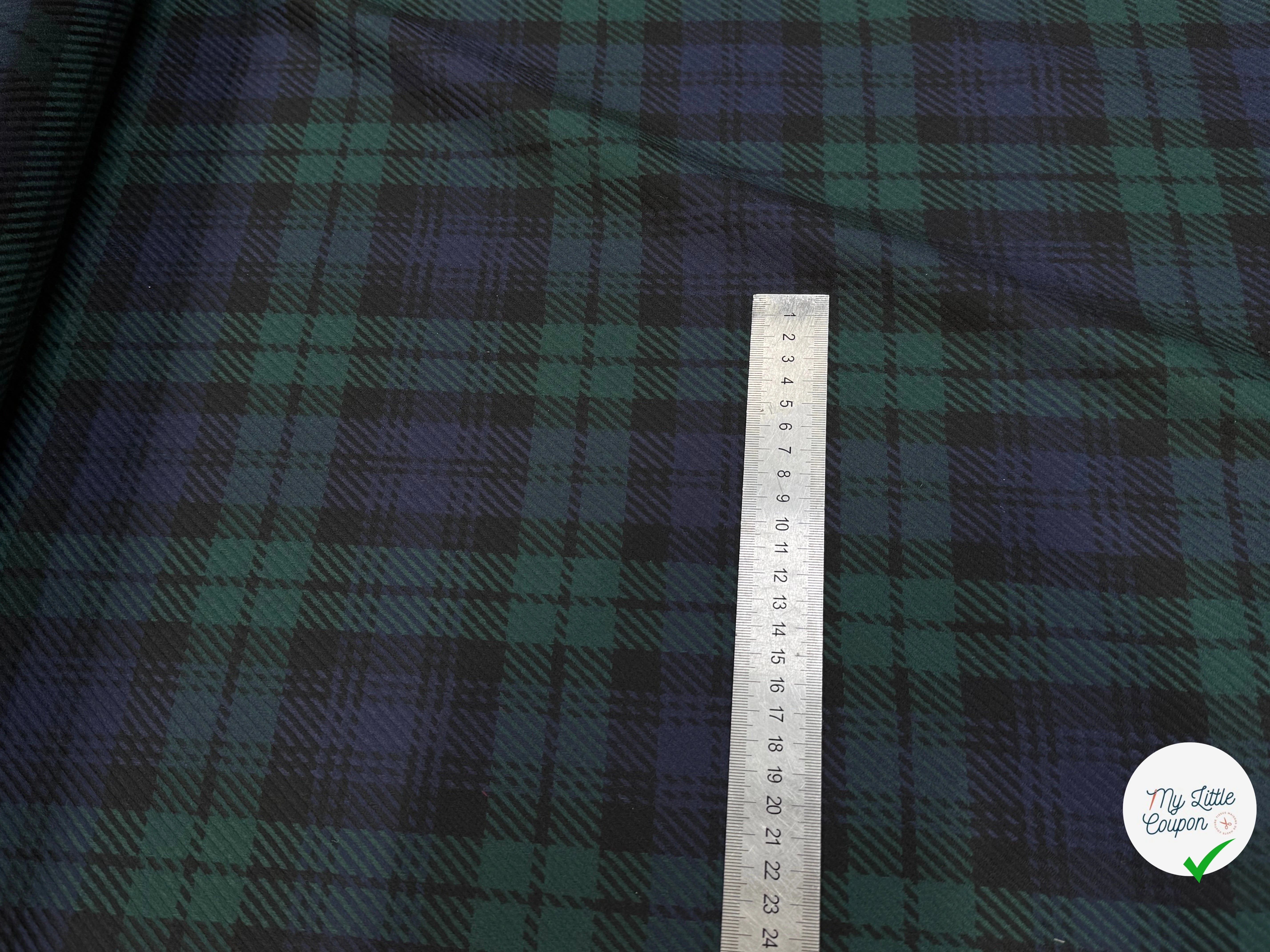 DRAPERIE 100% LAINE VIERGE SCOTLAND STYLE BLEU VERT - My Little Coupon