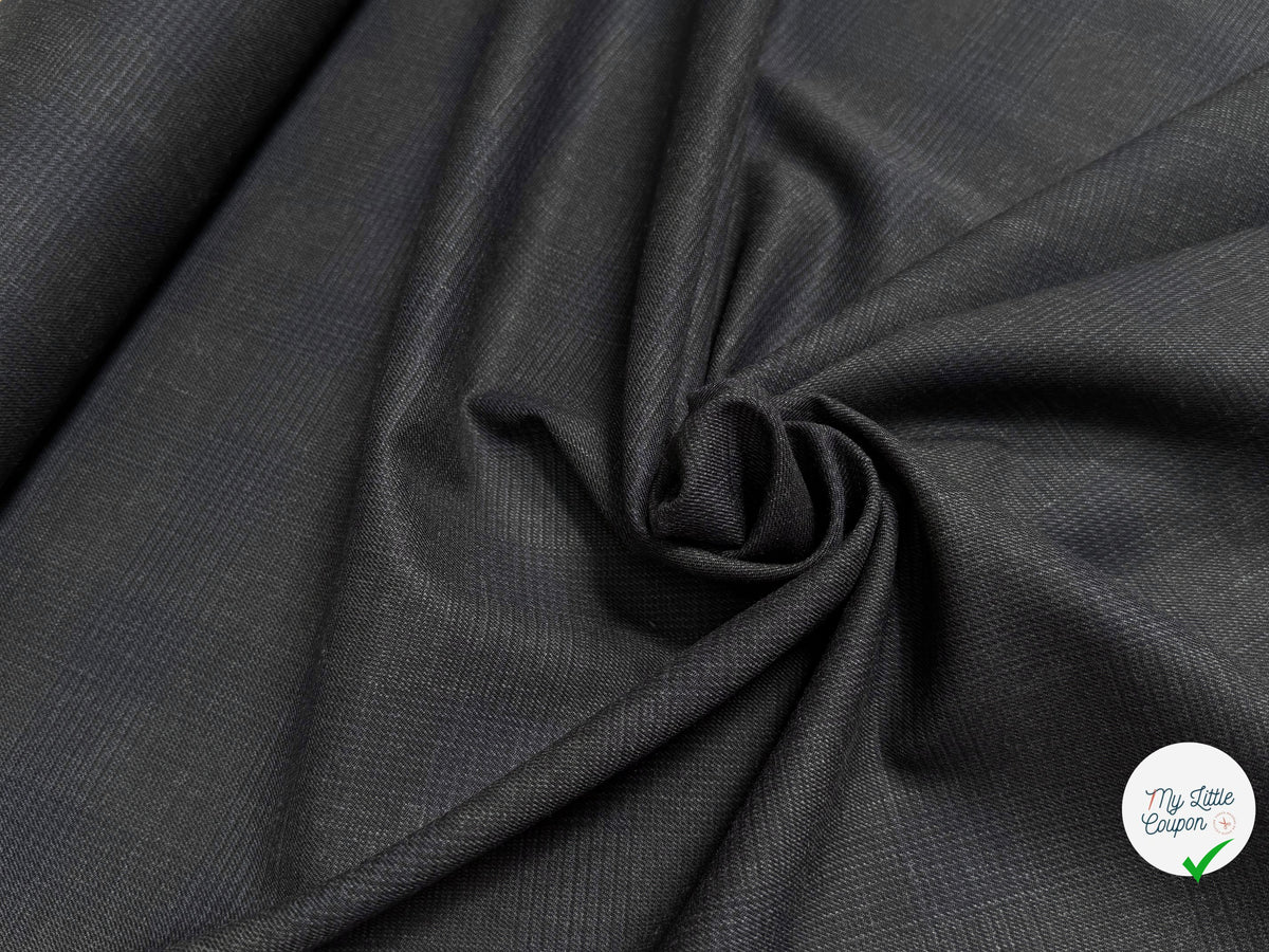 DRAPERIE 50% LAINE VIERGE TRÈS BELLE TENUE CARREAUX BLEU GRIS DEPERLANTE - My Little Coupon